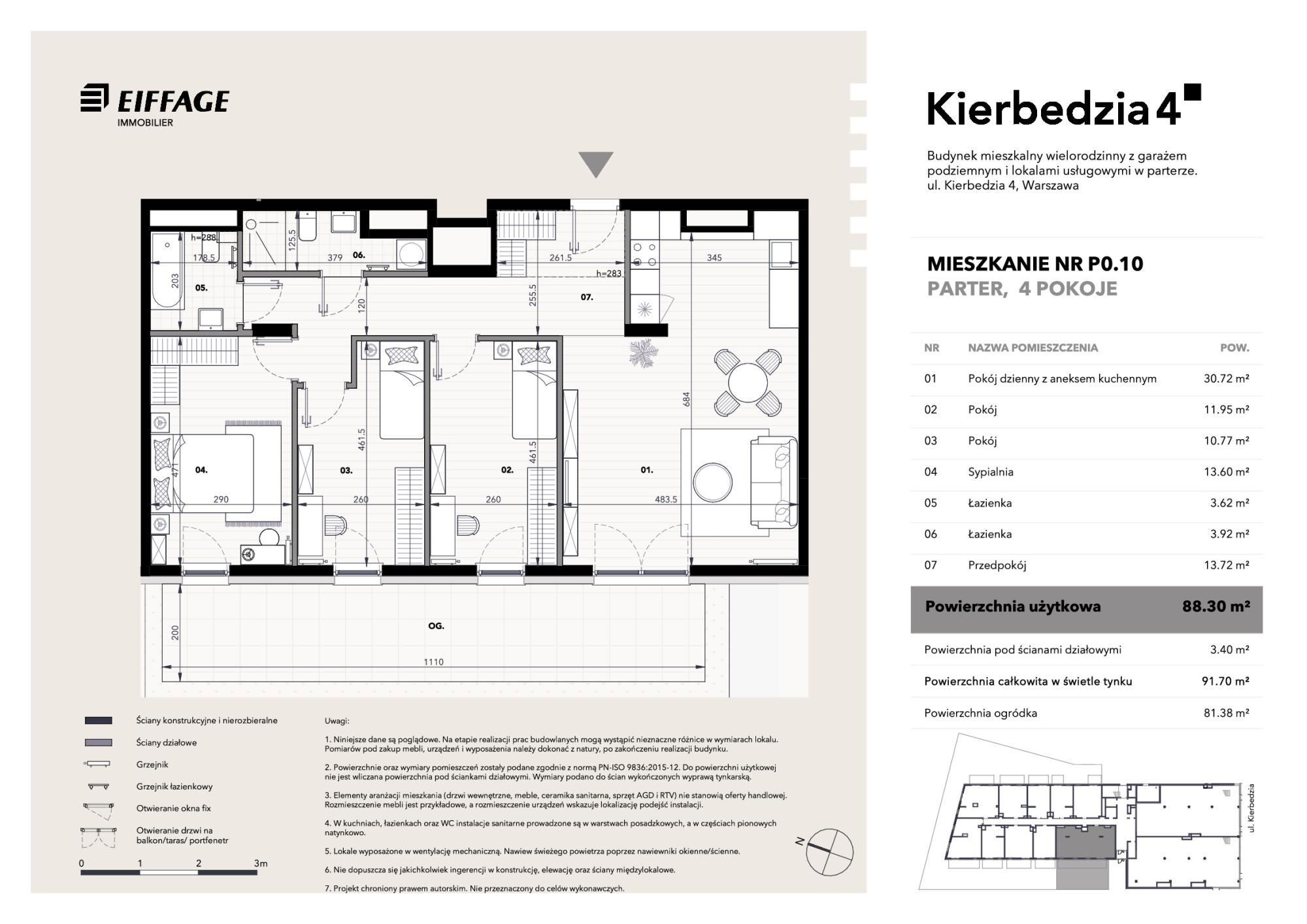 Apartament 88,30 m², parter, oferta nr P0.10, Kierbedzia 4, Warszawa, Mokotów, Sielce, ul. Kierbedzia 4-idx