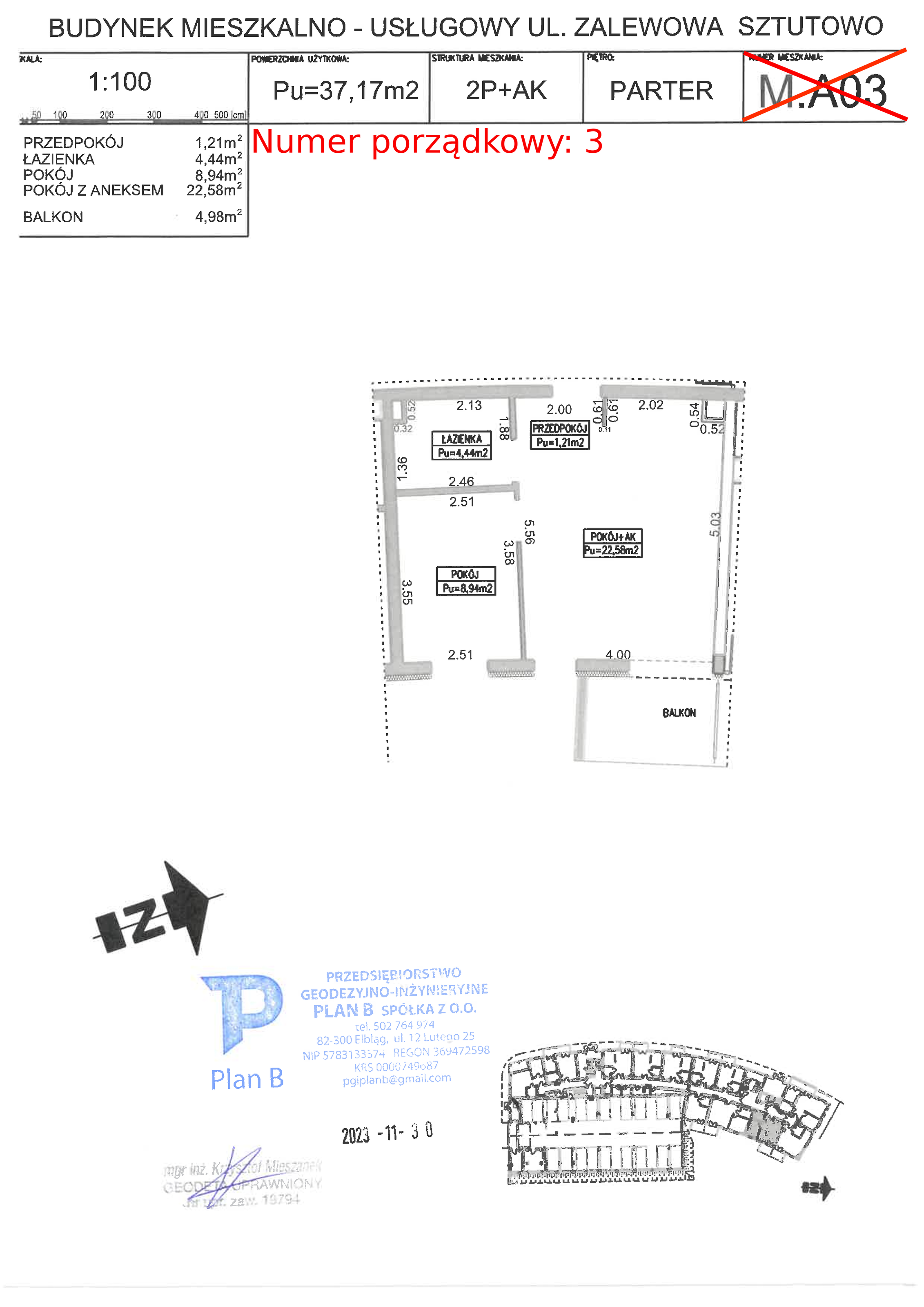 Apartament 37,17 m², parter, oferta nr M.A03, Perła Mierzei, Sztutowo, ul. Zalewowa-idx