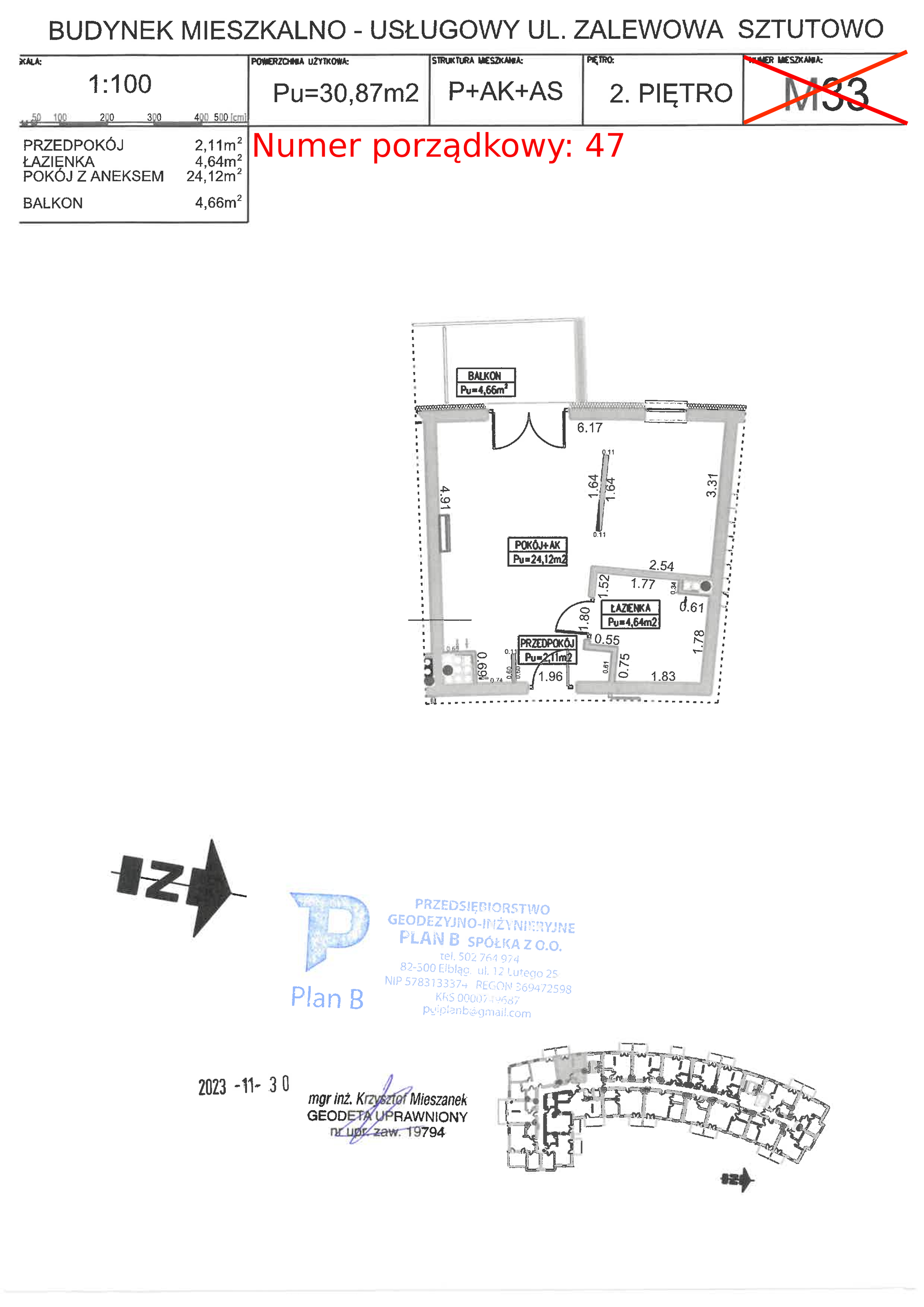 Apartament 30,87 m², piętro 2, oferta nr M.33 , Perła Mierzei, Sztutowo, ul. Zalewowa-idx