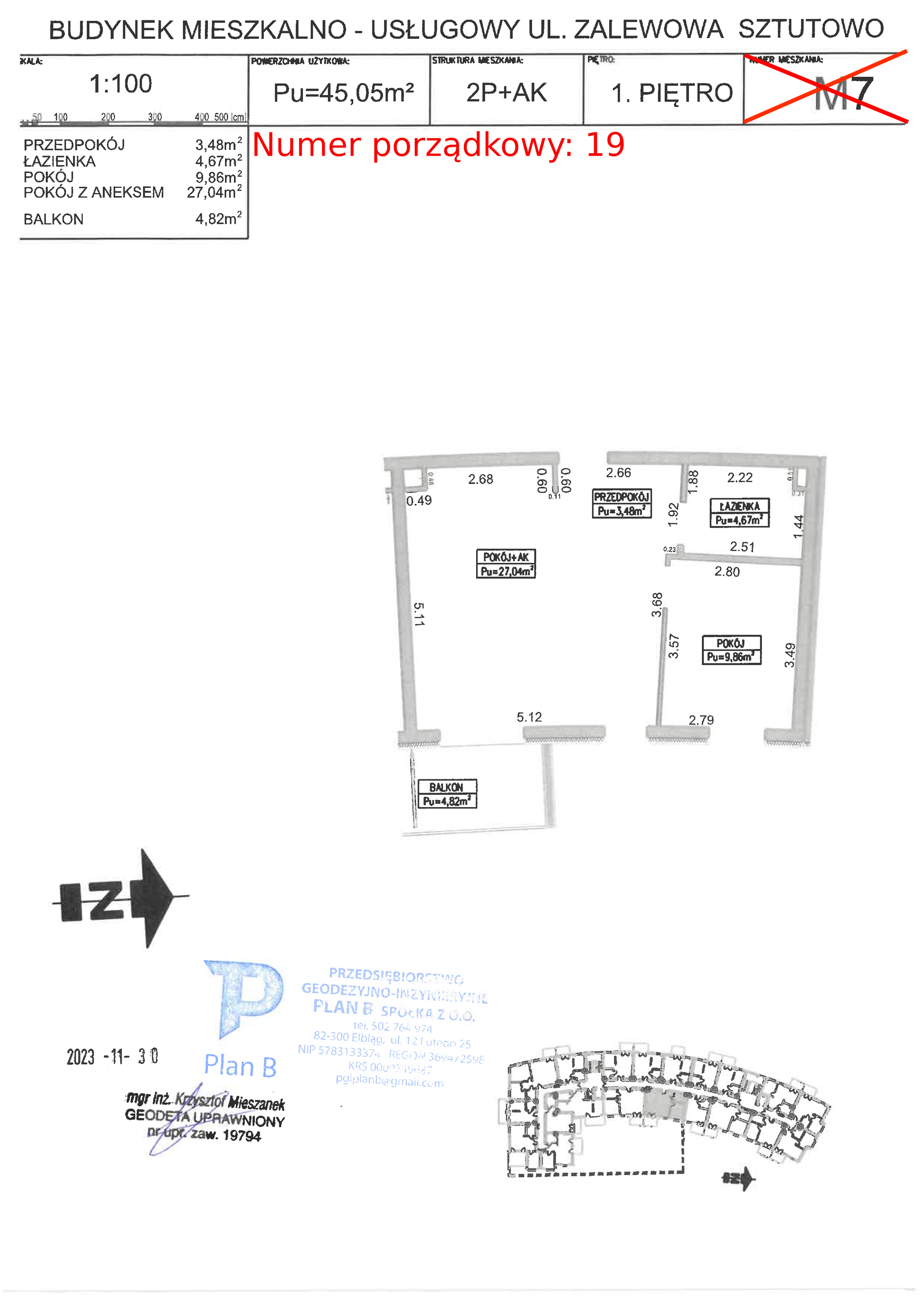 Apartament 45,05 m², piętro 1, oferta nr M.7, Perła Mierzei, Sztutowo, ul. Zalewowa-idx