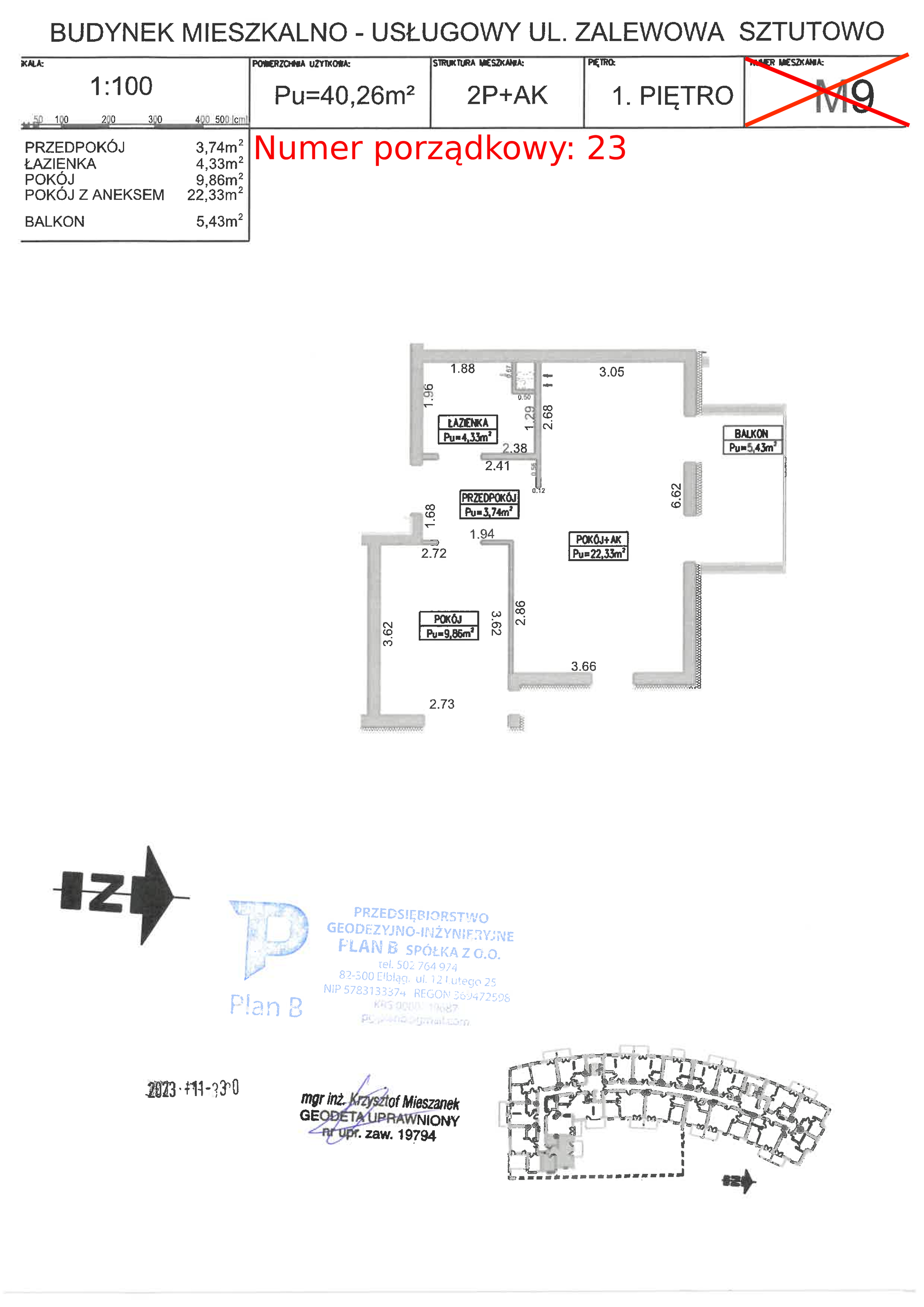 Apartament 40,26 m², piętro 1, oferta nr M.9, Perła Mierzei, Sztutowo, ul. Zalewowa-idx