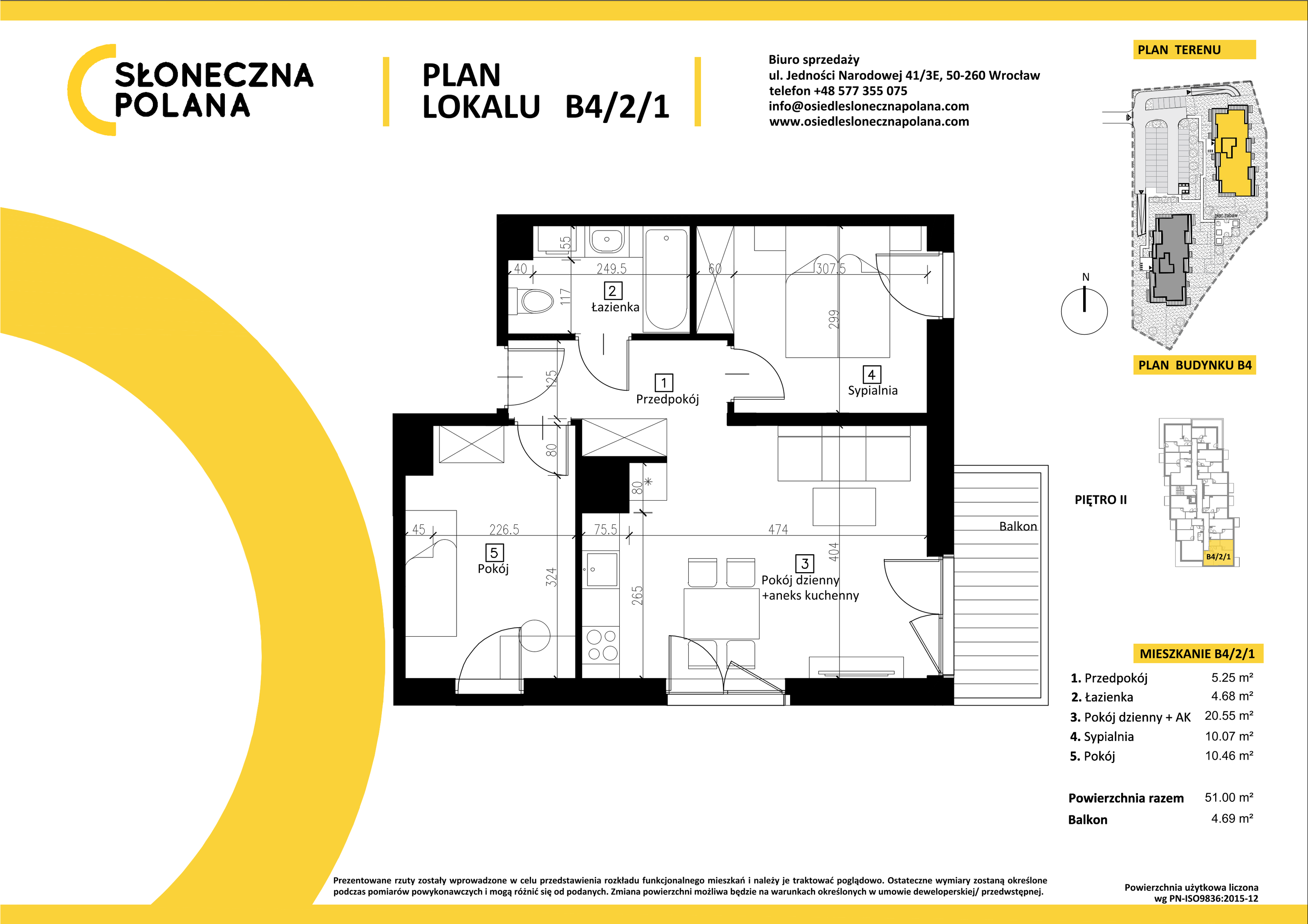 Apartament 51,00 m², piętro 2, oferta nr B4/2/1, Słoneczna Polana, Kudowa-Zdrój, ul. Bluszczowa-idx