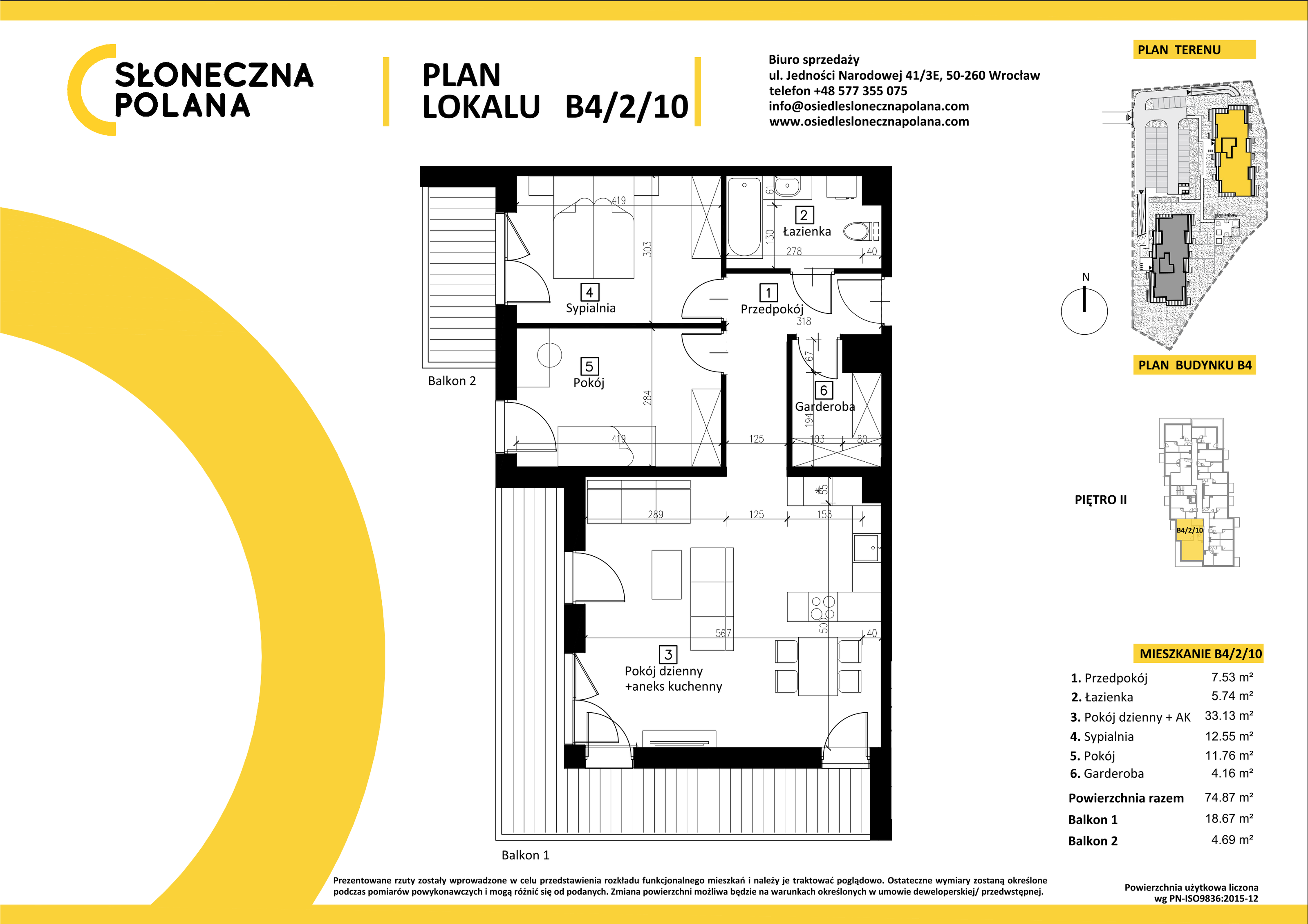 Apartament 74,87 m², piętro 2, oferta nr B4/2/10, Słoneczna Polana, Kudowa-Zdrój, ul. Bluszczowa-idx