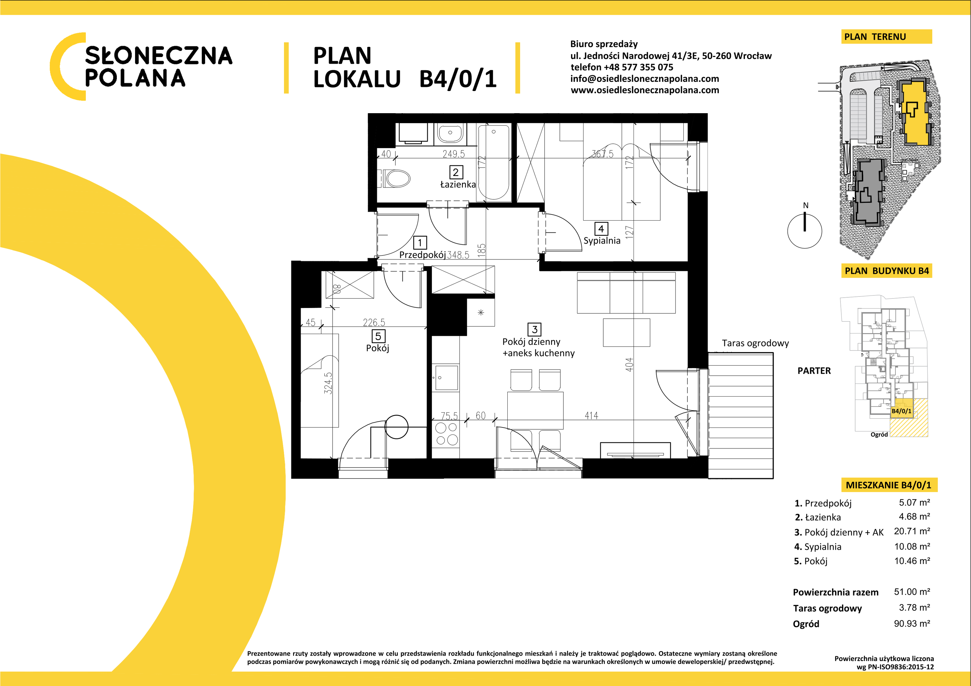 Mieszkanie 51,00 m², parter, oferta nr B4/0/1, Słoneczna Polana, Kudowa-Zdrój, ul. Bluszczowa-idx