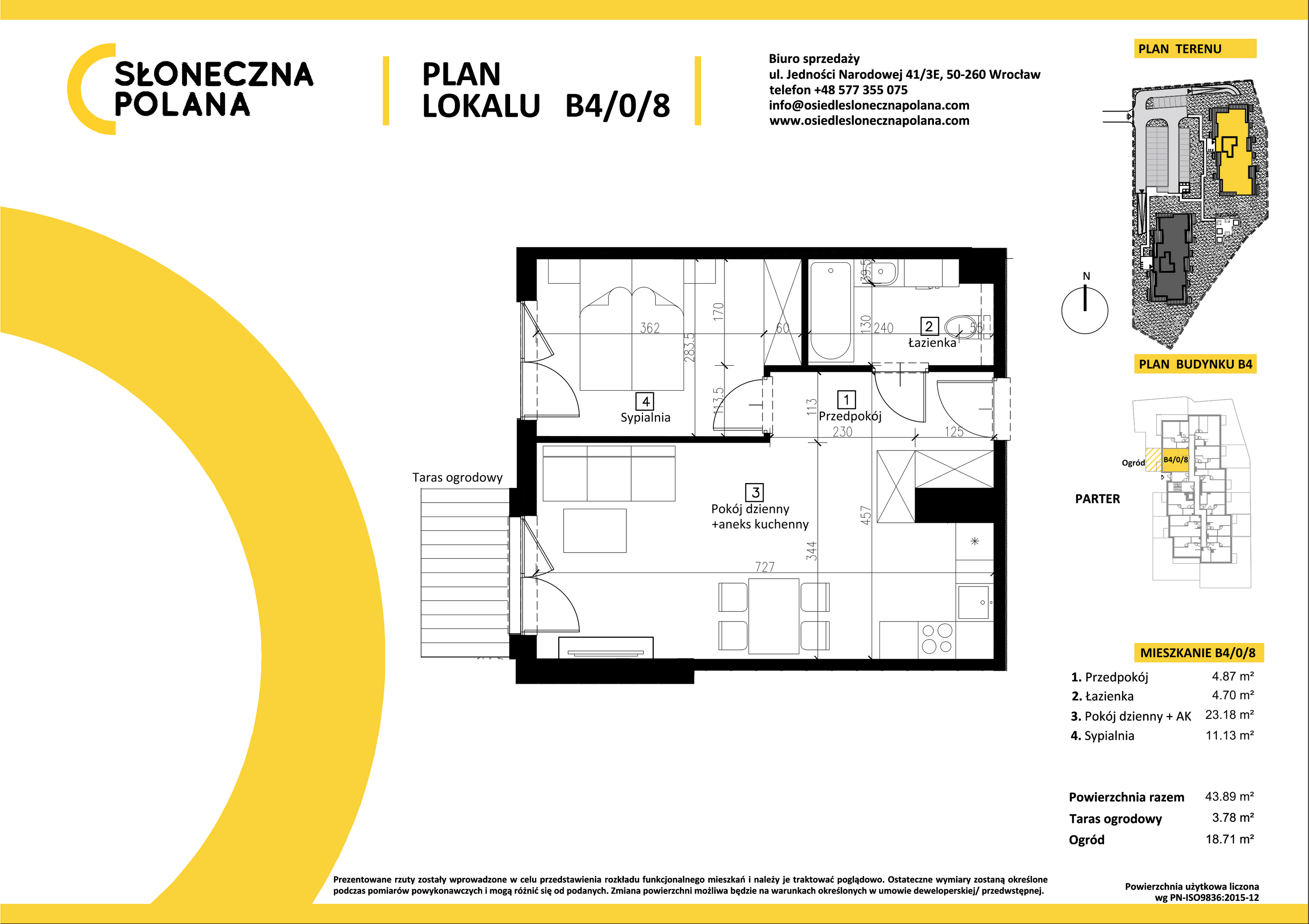 Mieszkanie 43,89 m², parter, oferta nr B4/0/8, Słoneczna Polana, Kudowa-Zdrój, ul. Bluszczowa-idx