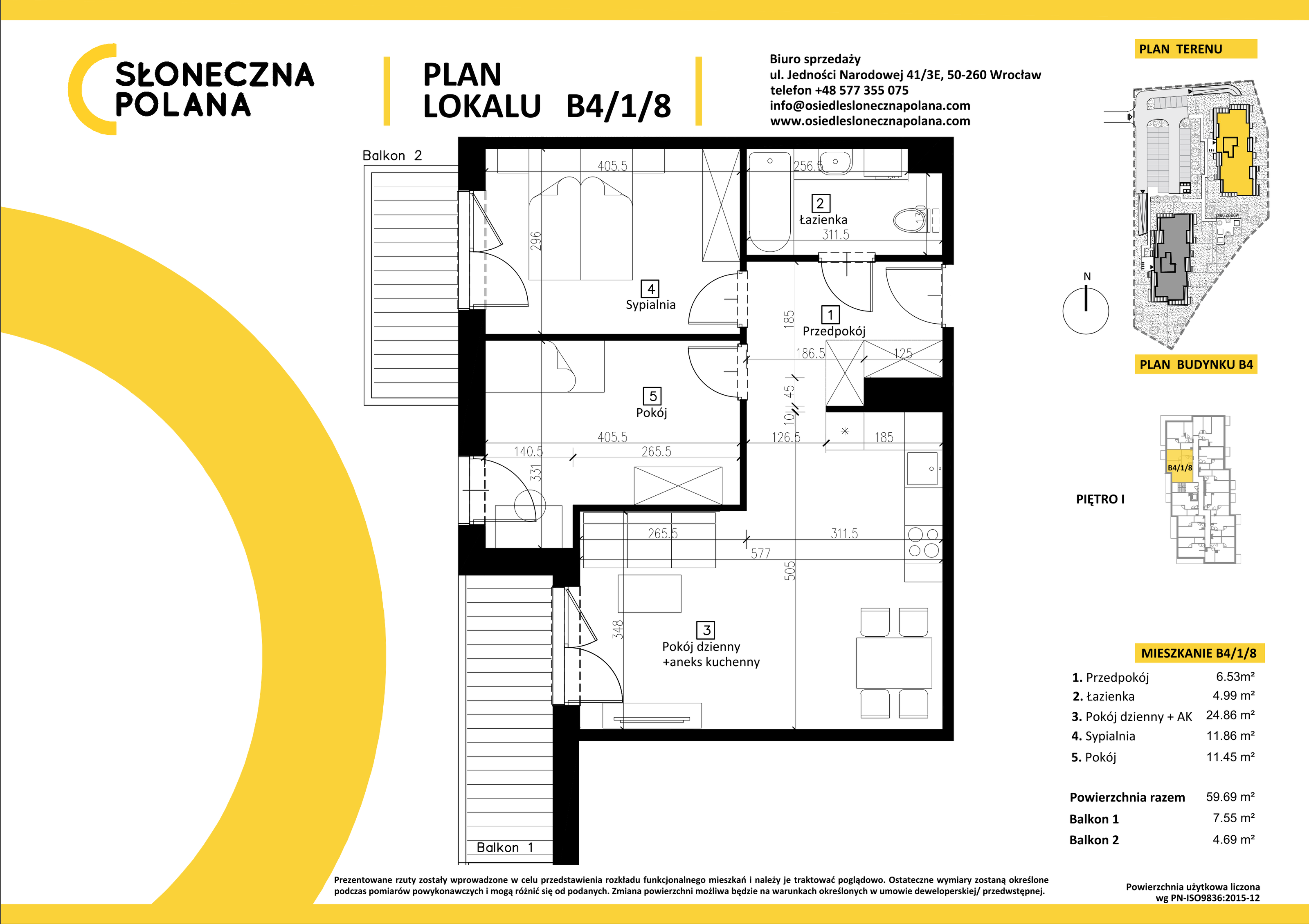 Apartament 59,69 m², piętro 1, oferta nr B4/1/8, Słoneczna Polana, Kudowa-Zdrój, ul. Bluszczowa-idx