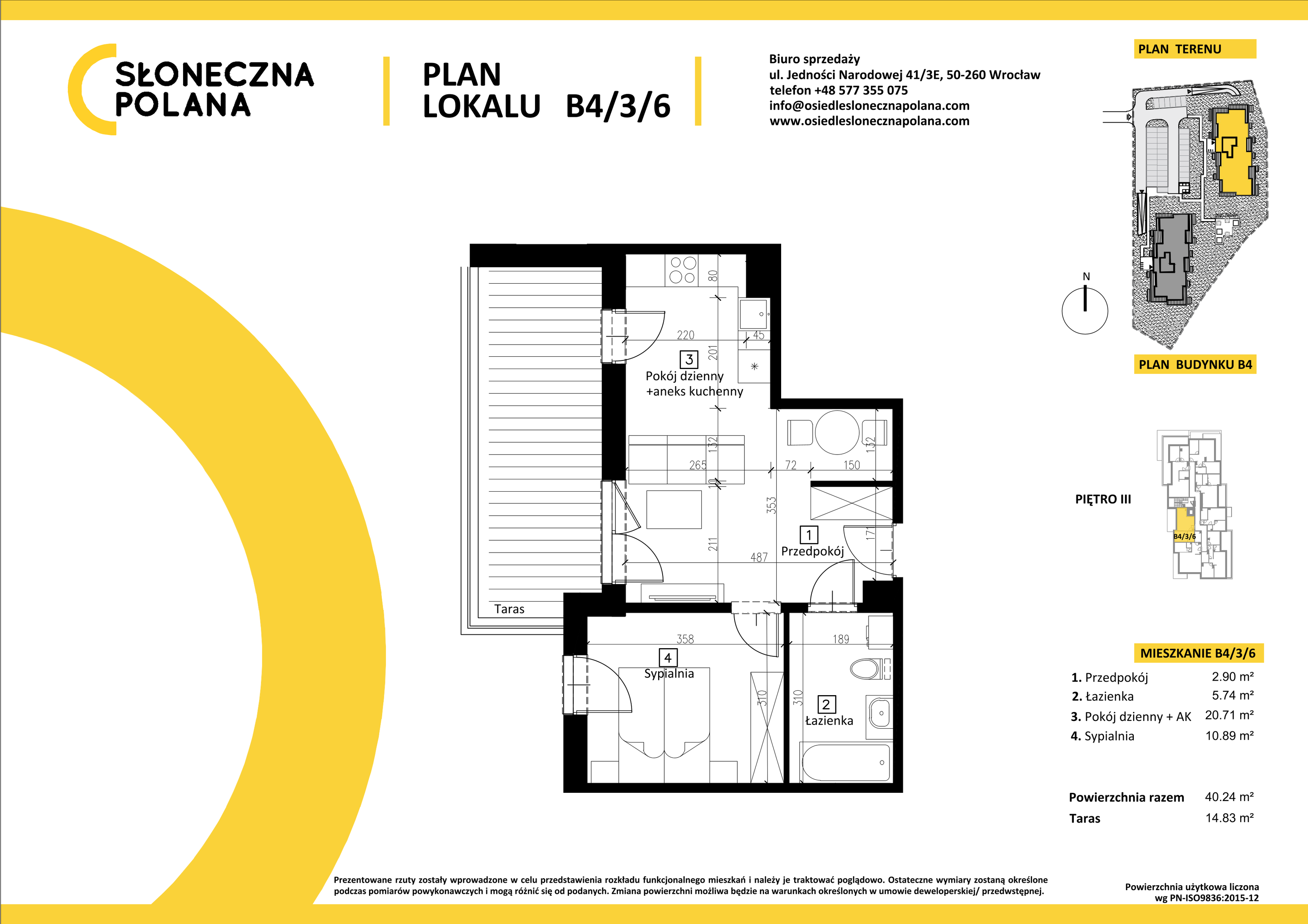 Apartament 40,24 m², piętro 3, oferta nr B4/3/6, Słoneczna Polana, Kudowa-Zdrój, ul. Bluszczowa-idx