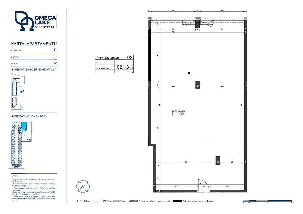 Lokal użytkowy 102,13 m², oferta nr B-U2, Omega Lake Apartaments - lokale użytkowe, Olsztyn, ul. Sielska 4-idx