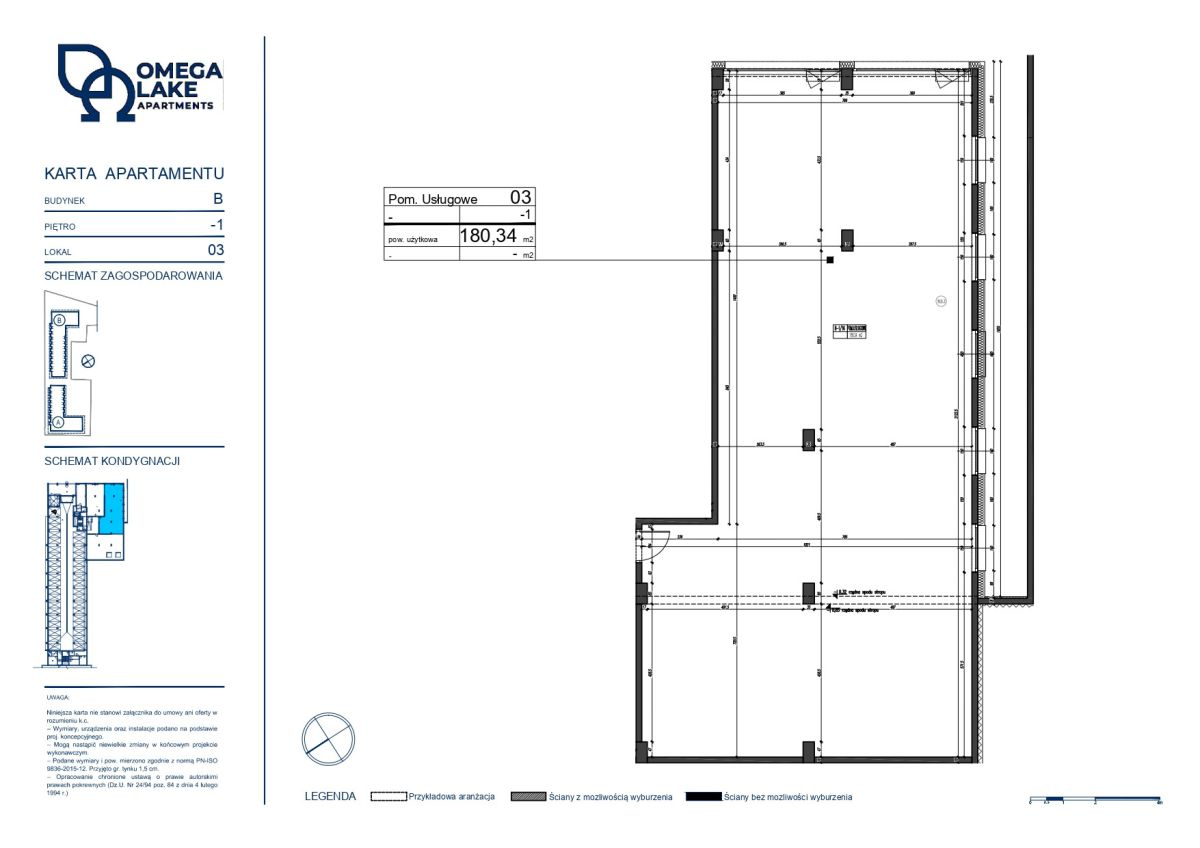 Lokal użytkowy 180,34 m², oferta nr B-U3, Omega Lake Apartaments - lokale użytkowe, Olsztyn, ul. Sielska 4-idx