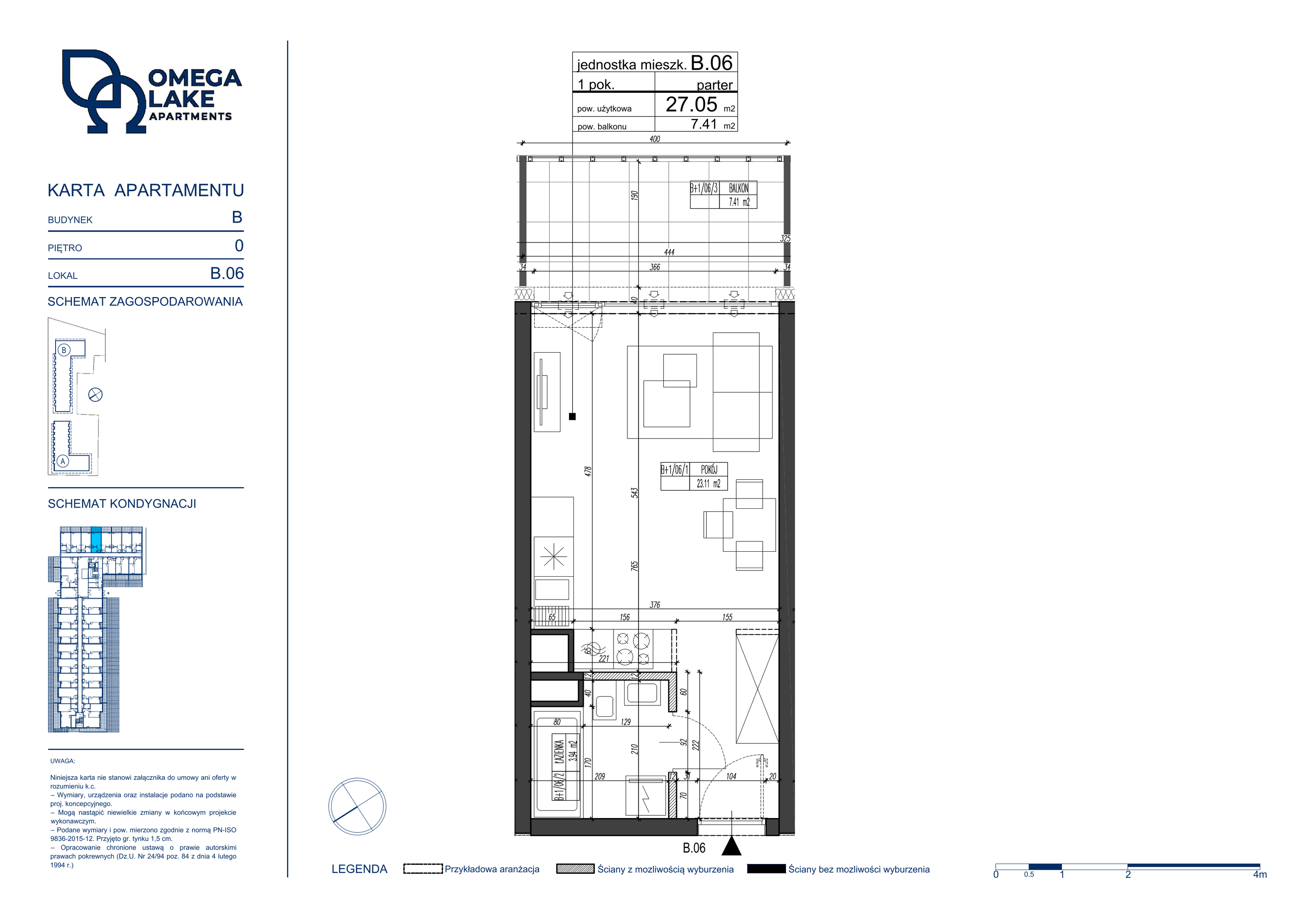 Apartament 27,05 m², parter, oferta nr 0/06/, Omega Lake Apartaments, Olsztyn, Dajtki, ul. Sielska 4-idx