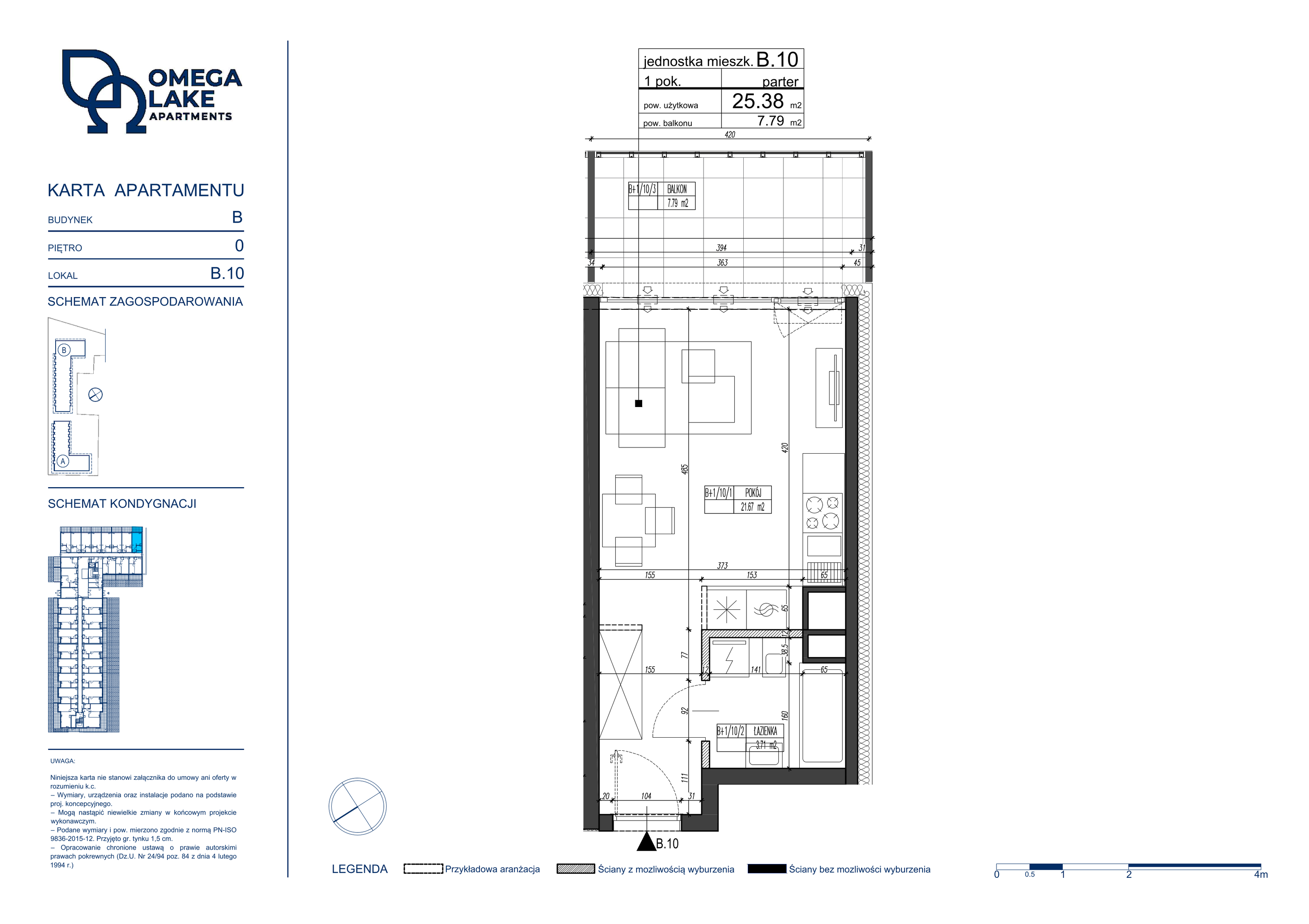 Apartament 25,38 m², parter, oferta nr 0/10/, Omega Lake Apartaments, Olsztyn, Dajtki, ul. Sielska 4-idx