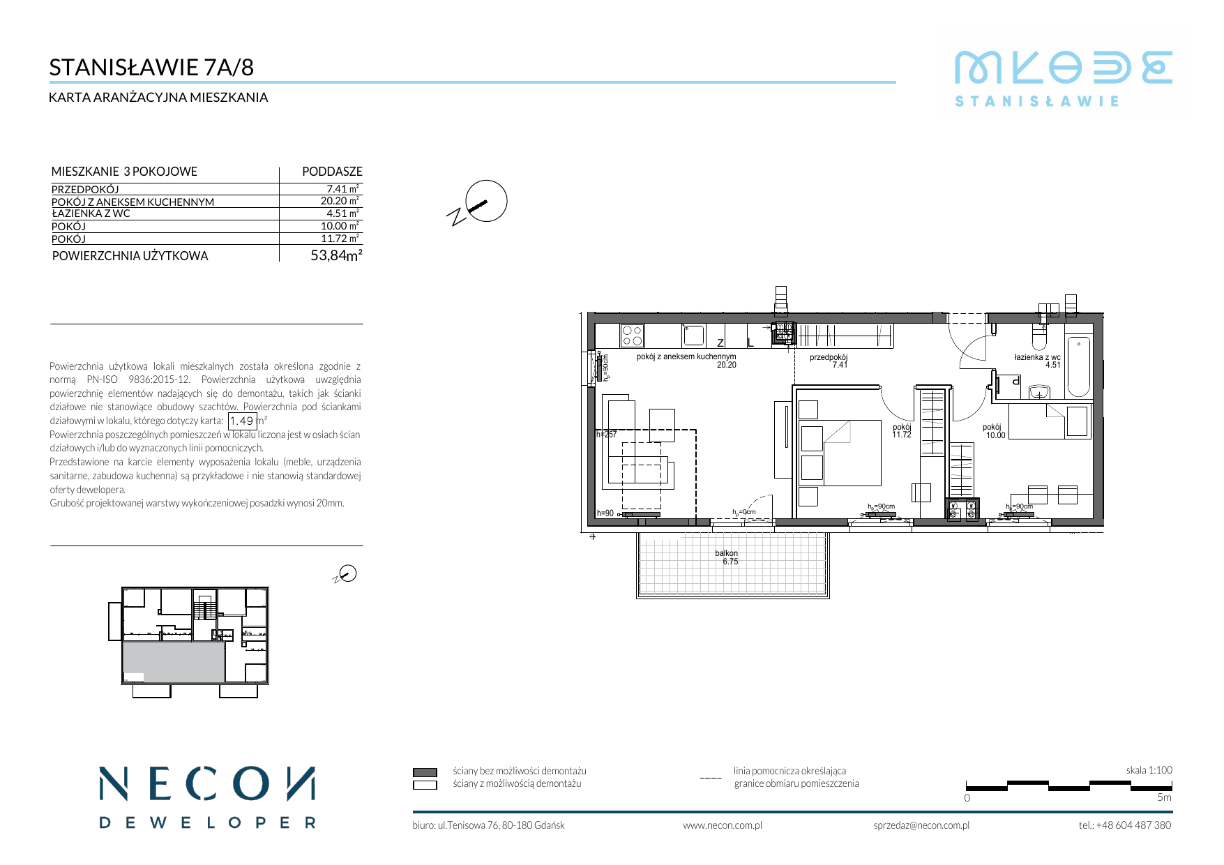 Mieszkanie 53,84 m², piętro 2, oferta nr B1_8, Młode Stanisławie, Stanisławie-idx