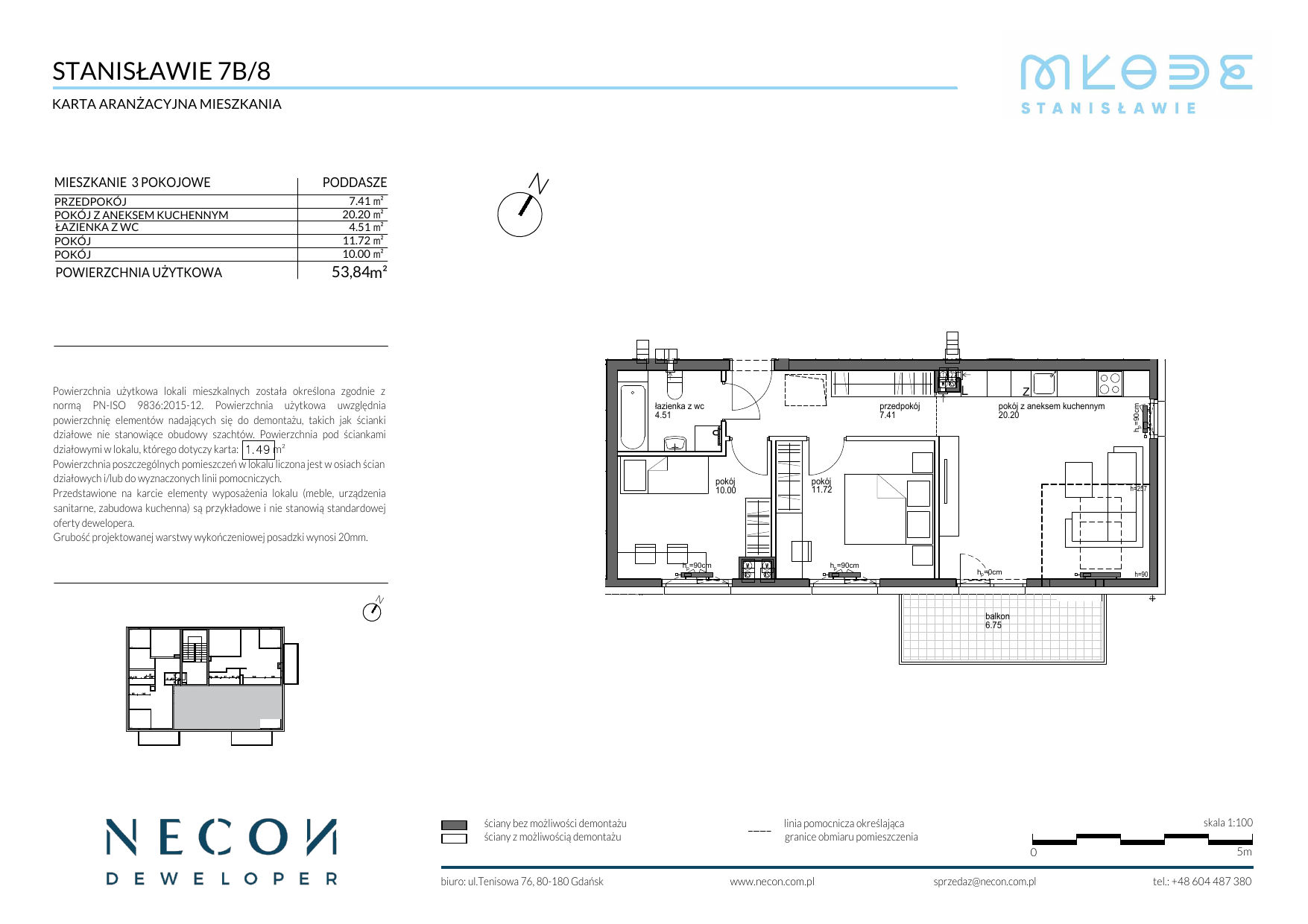 Mieszkanie 53,84 m², piętro 2, oferta nr B2_8, Młode Stanisławie, Stanisławie-idx