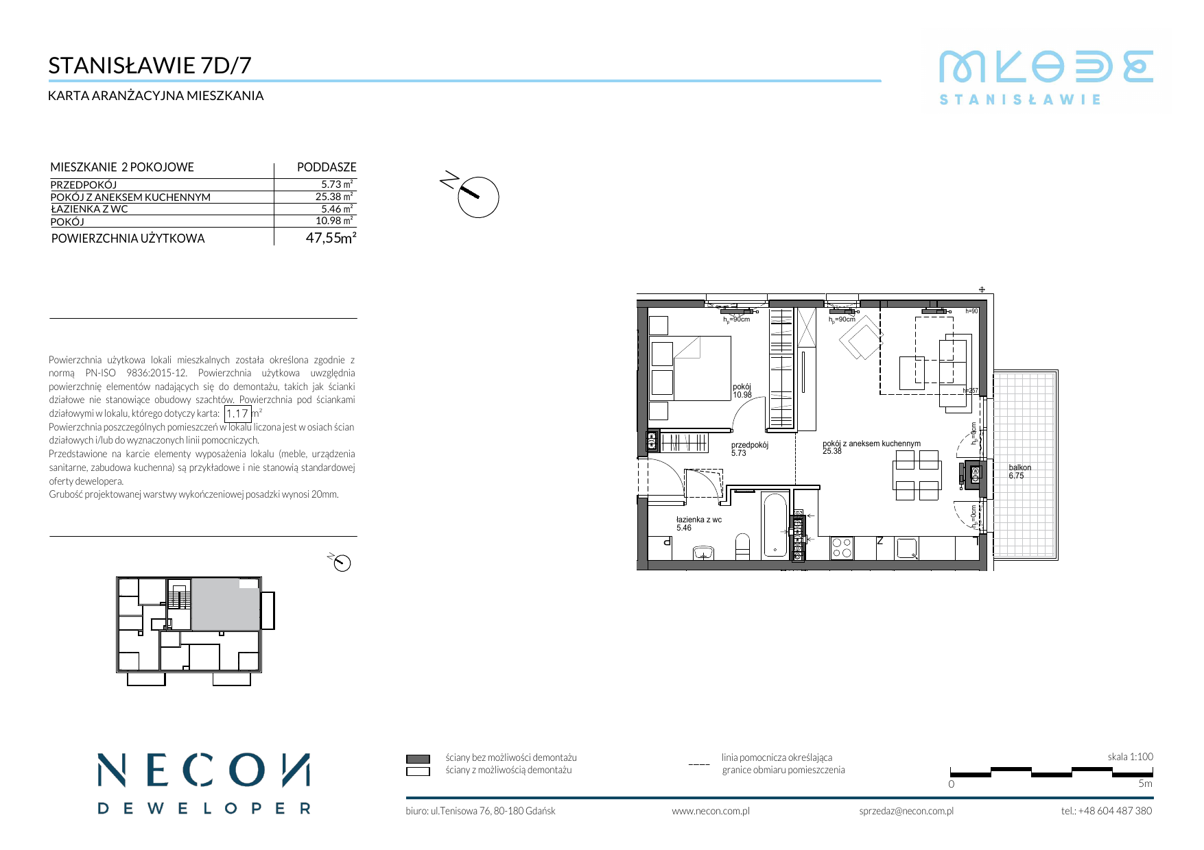 Mieszkanie 47,55 m², piętro 2, oferta nr B4_7, Młode Stanisławie, Stanisławie-idx