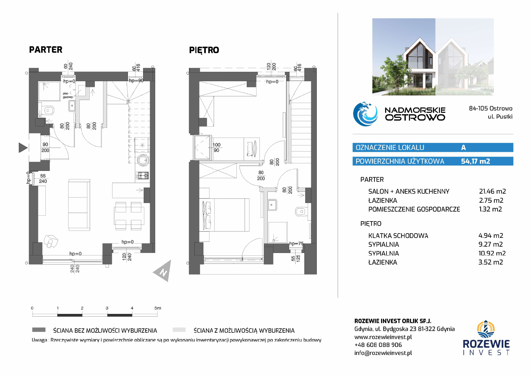 Apartament inwestycyjny 54,17 m², parter, oferta nr 5A, Nadmorskie Ostrowo, Jastrzębia Góra, Ostrowo, ul. Pustki-idx