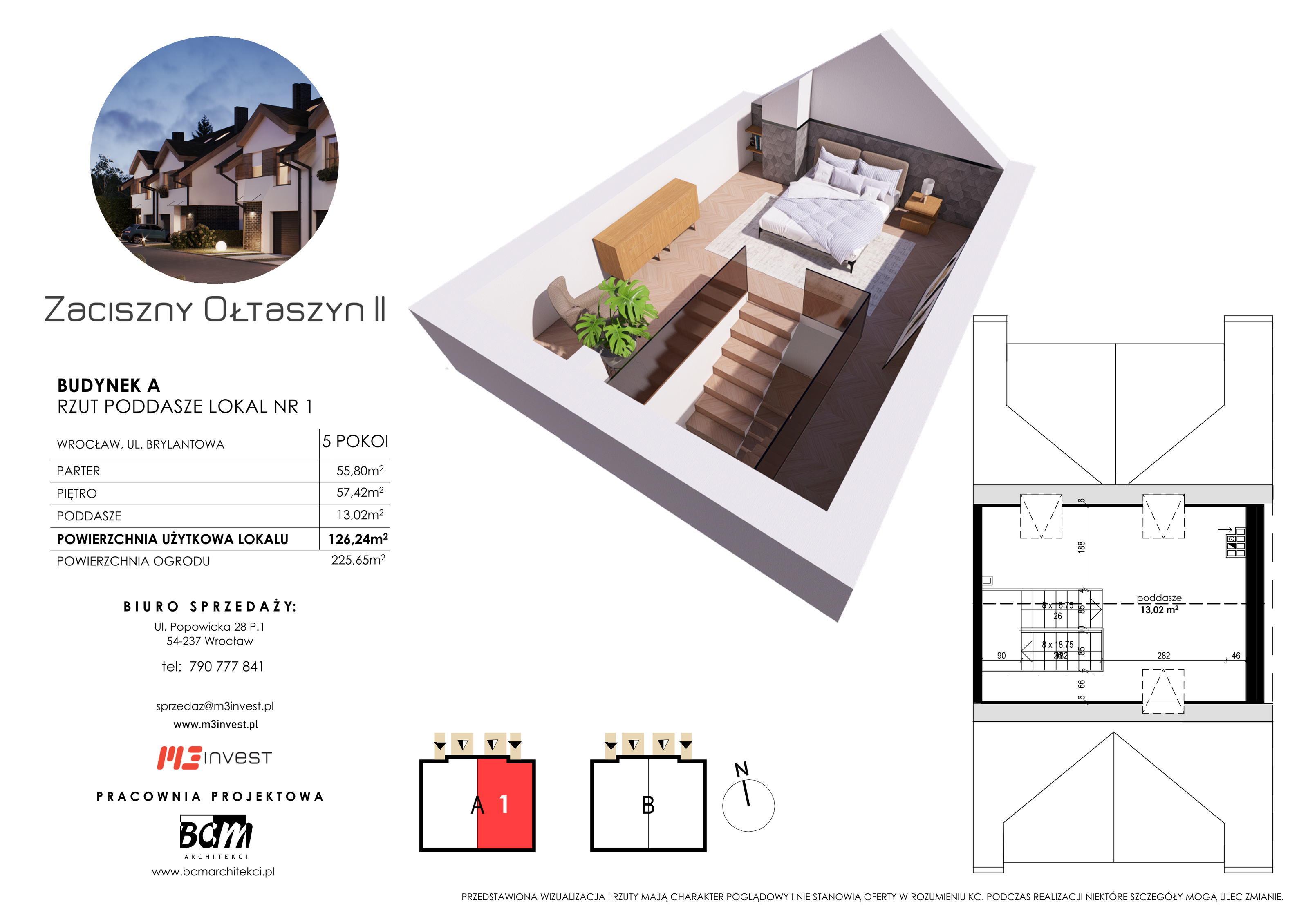 Dom 126,24 m², oferta nr A1, Zaciszny Ołtaszyn II, Wrocław, Ołtaszyn, Krzyki, ul. Brylantowa-idx