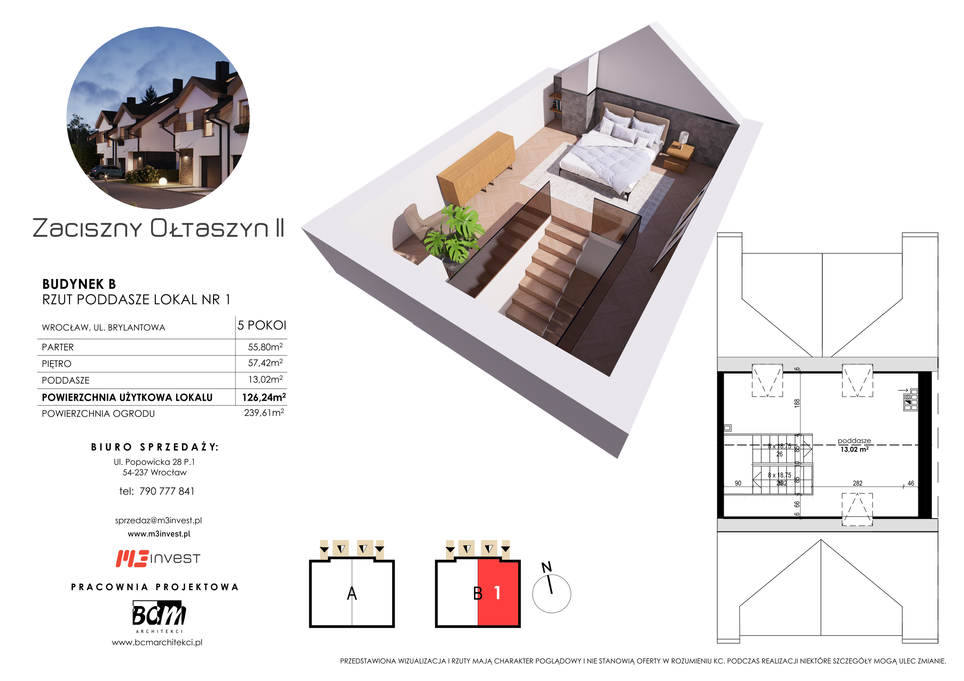 Dom 126,24 m², oferta nr B1, Zaciszny Ołtaszyn II, Wrocław, Ołtaszyn, Krzyki, ul. Brylantowa-idx