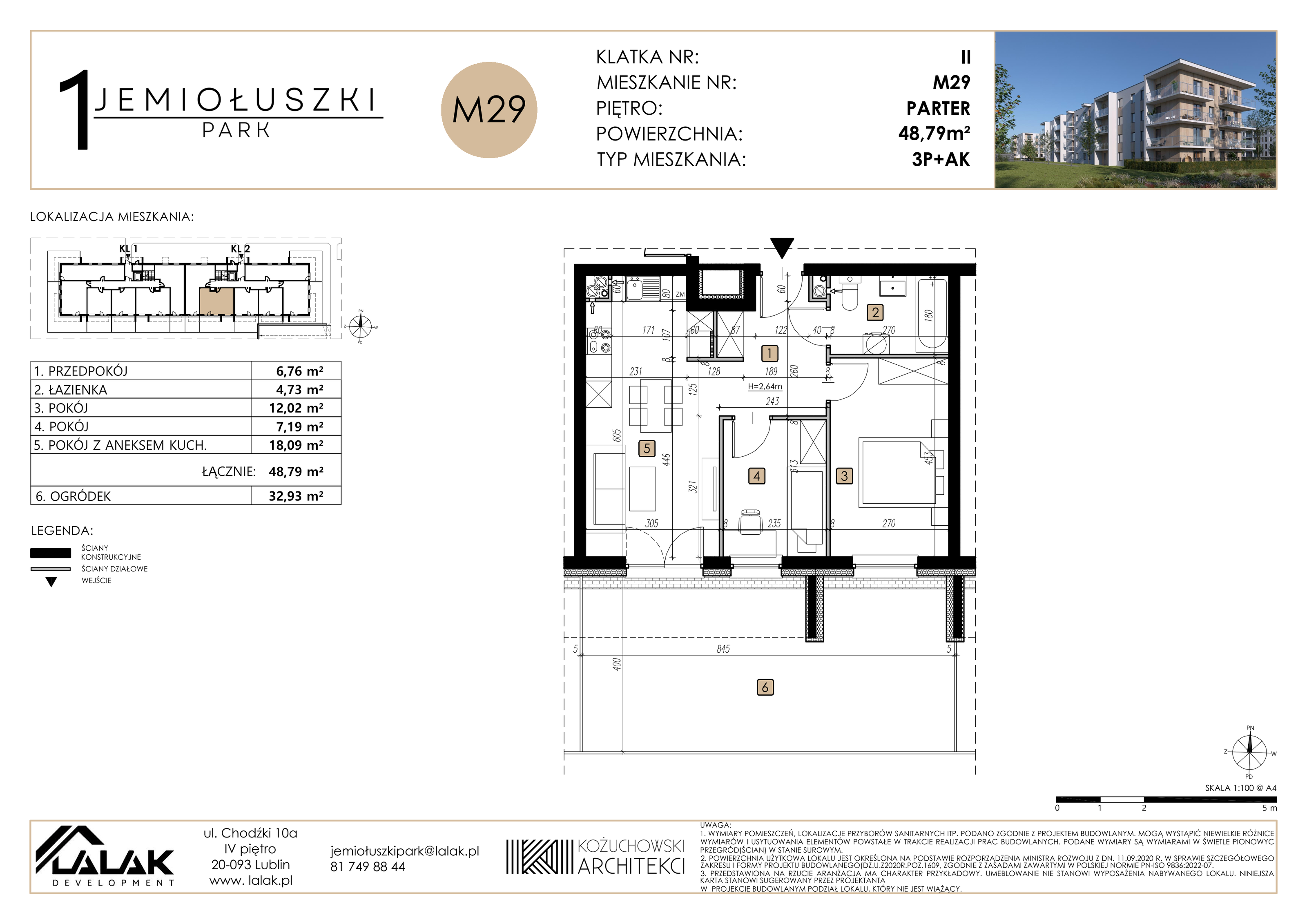 Mieszkanie 48,79 m², parter, oferta nr A1_M29, Jemiołuszki Park, Lublin, Węglin Południowy, ul. Jemiołuszki-idx