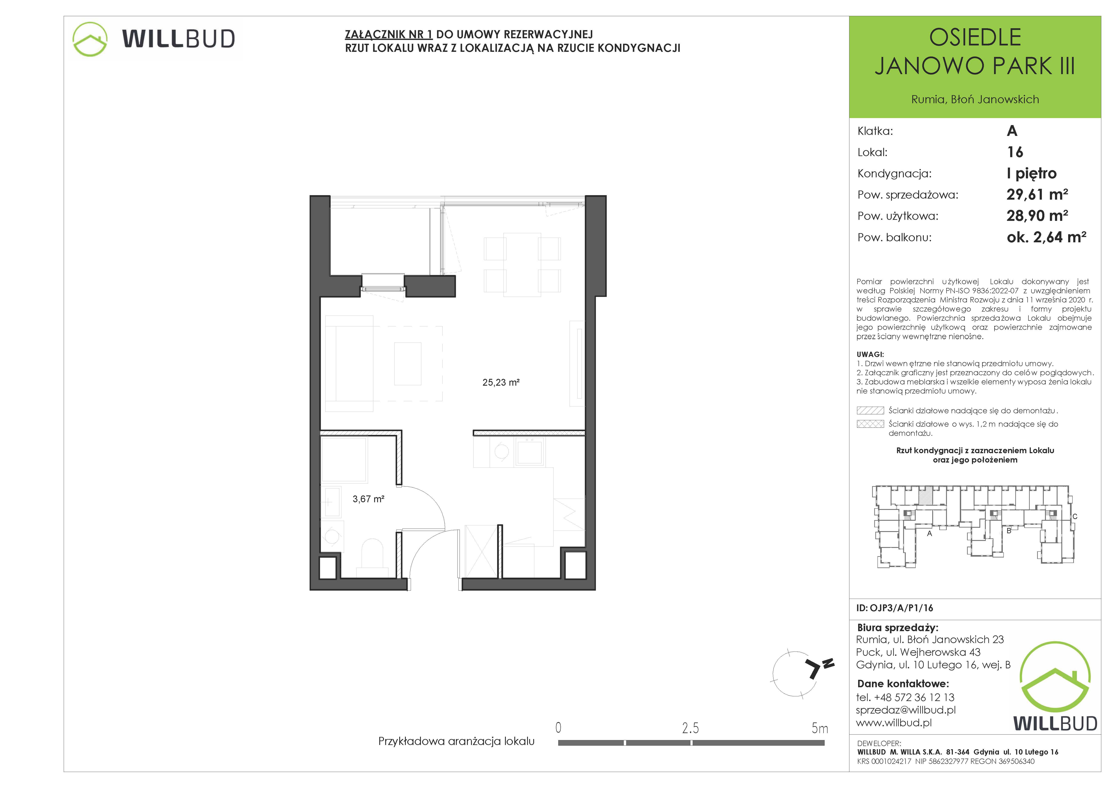 Mieszkanie 29,61 m², piętro 1, oferta nr OJP3/A/P1/16, Osiedle Janowo Park III, Rumia, Janowo,  ul. Błoń Janowskich-idx