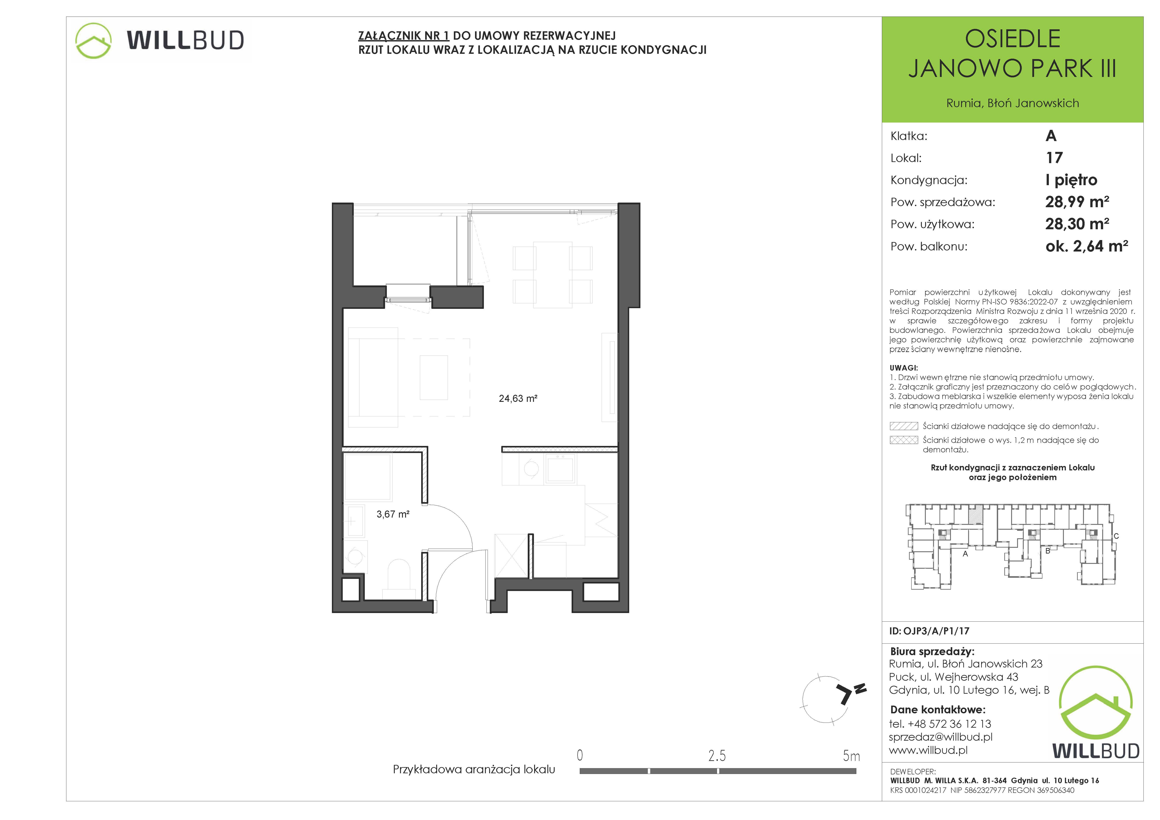 Mieszkanie 28,99 m², piętro 1, oferta nr OJP3/A/P1/17, Osiedle Janowo Park III, Rumia, Janowo,  ul. Błoń Janowskich-idx