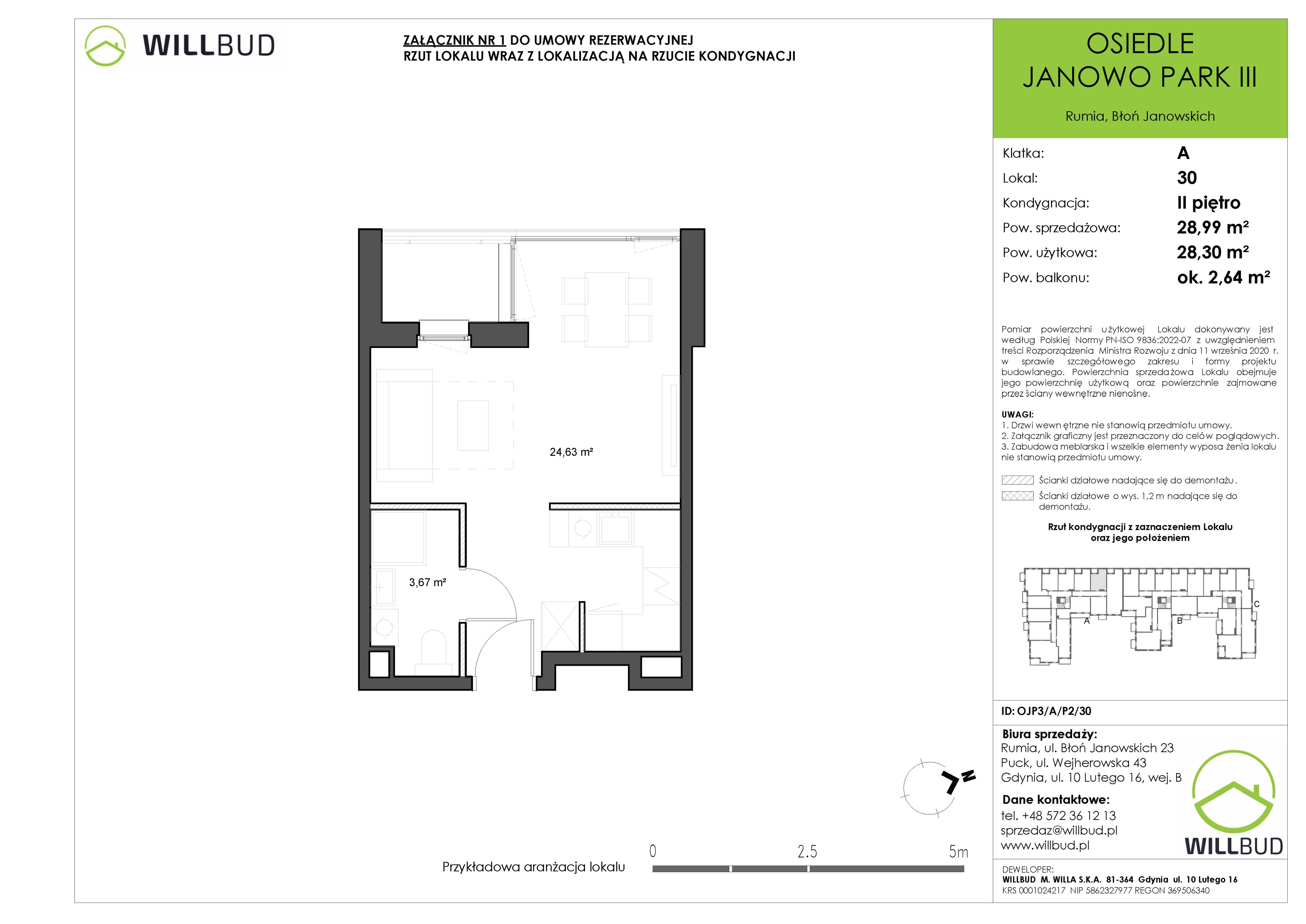 Mieszkanie 28,99 m², piętro 2, oferta nr OJP3/A/P2/30, Osiedle Janowo Park III, Rumia, Janowo,  ul. Błoń Janowskich-idx