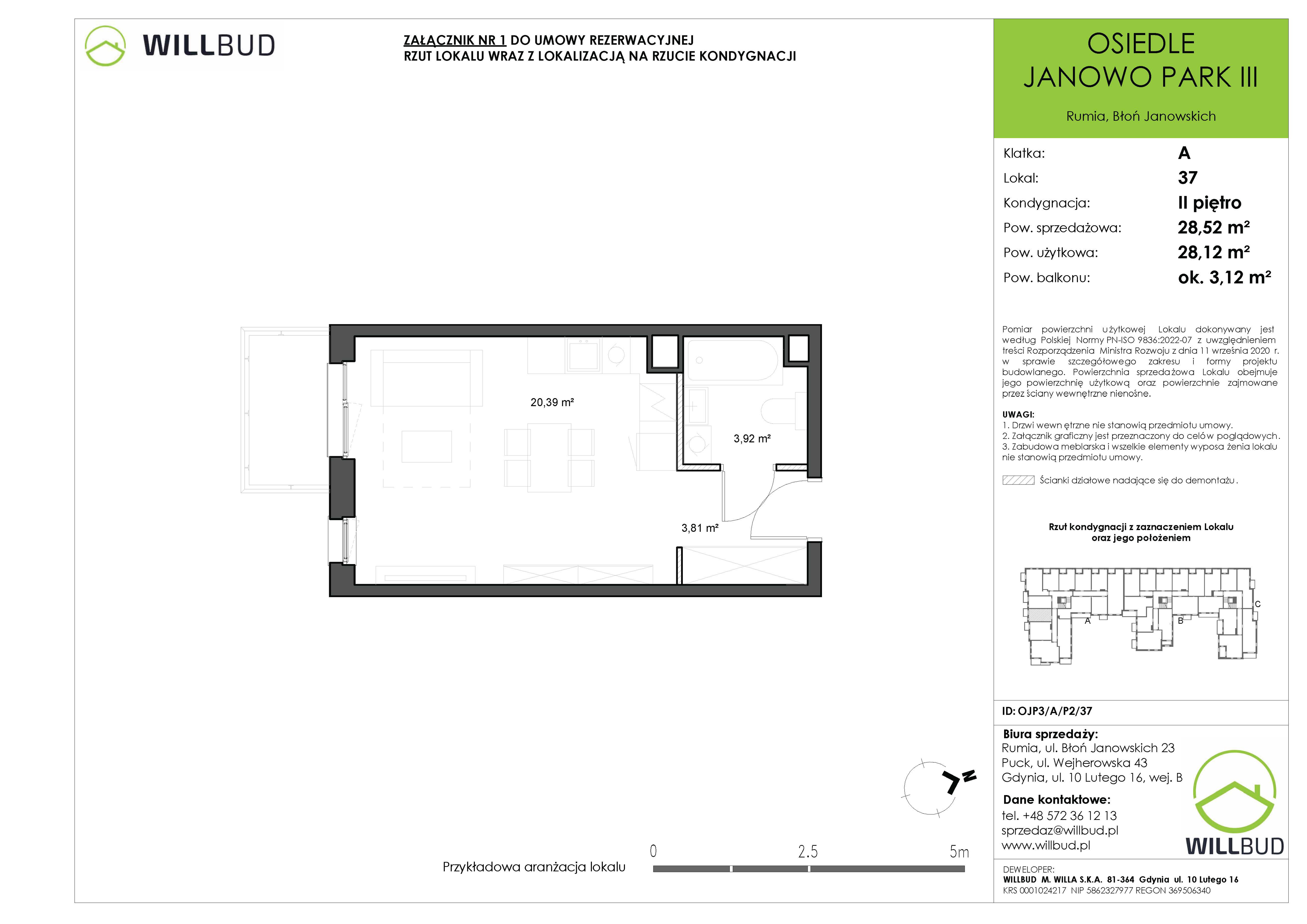 Mieszkanie 28,52 m², piętro 2, oferta nr OJP3/A/P2/37, Osiedle Janowo Park III, Rumia, Janowo,  ul. Błoń Janowskich-idx