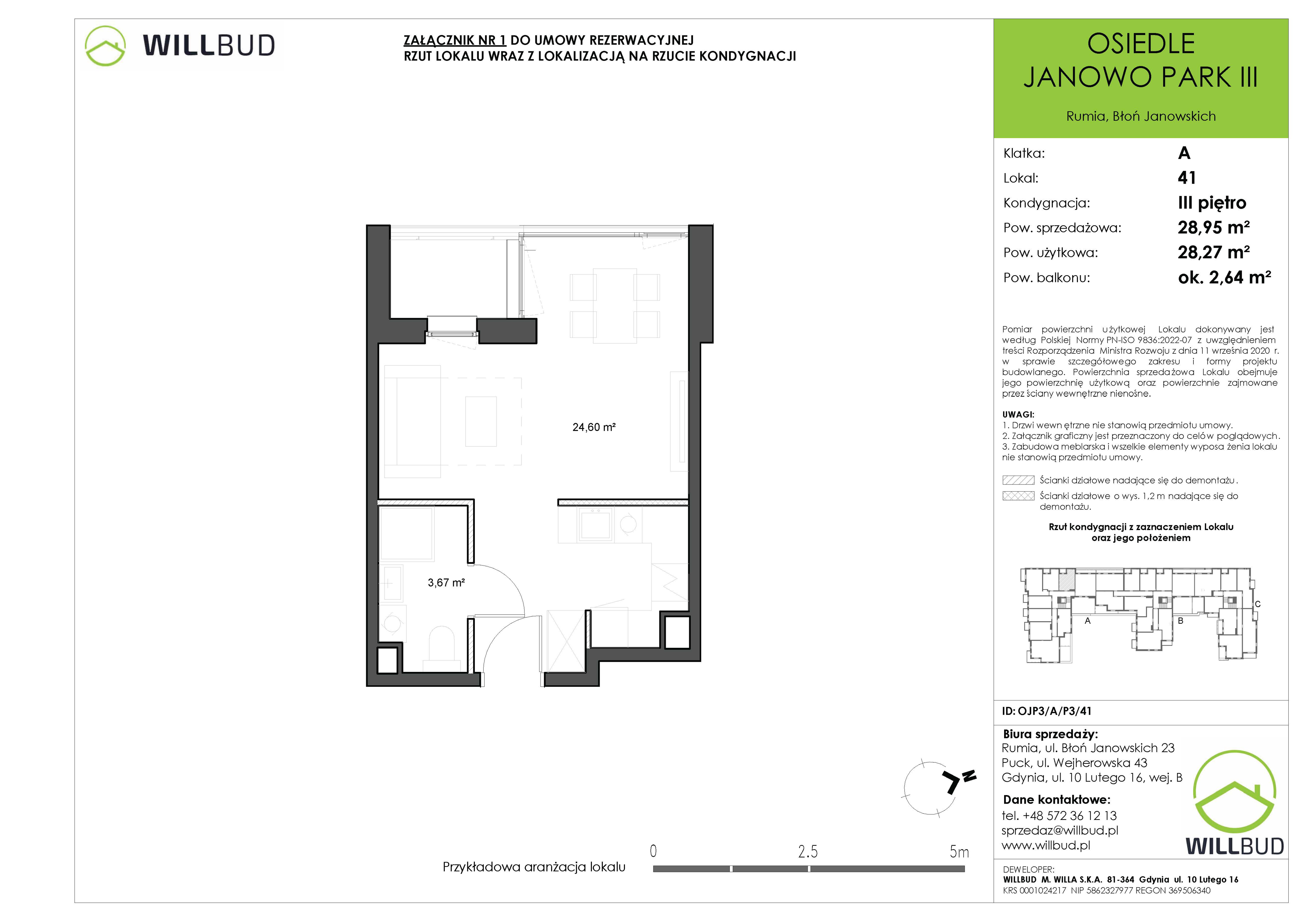 Mieszkanie 28,95 m², piętro 3, oferta nr OJP3/A/P3/41, Osiedle Janowo Park III, Rumia, Janowo,  ul. Błoń Janowskich-idx