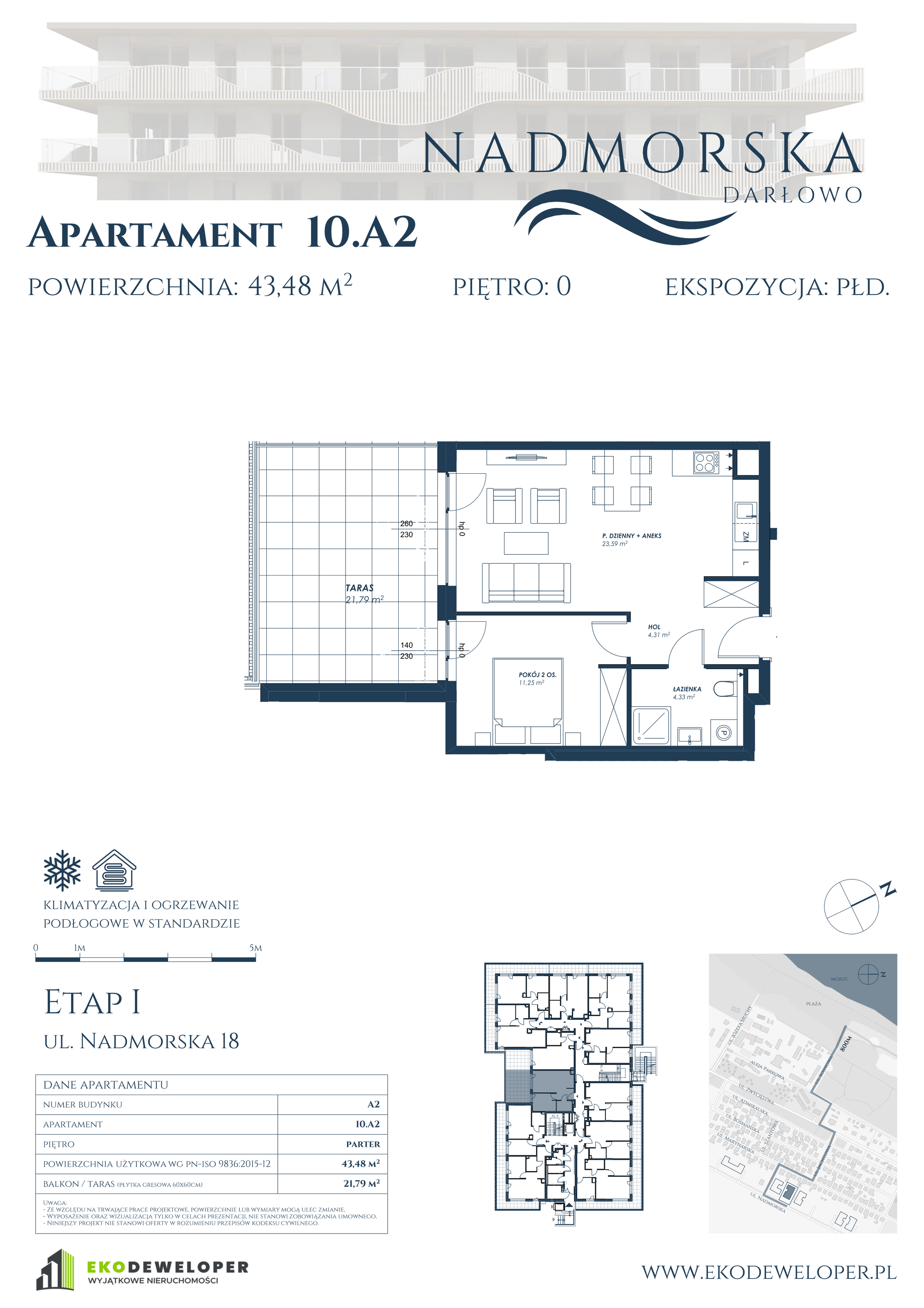 Apartament 43,48 m², parter, oferta nr 10_A2, Nadmorska Darłowo, Darłowo, ul. Nadmorska 18-idx