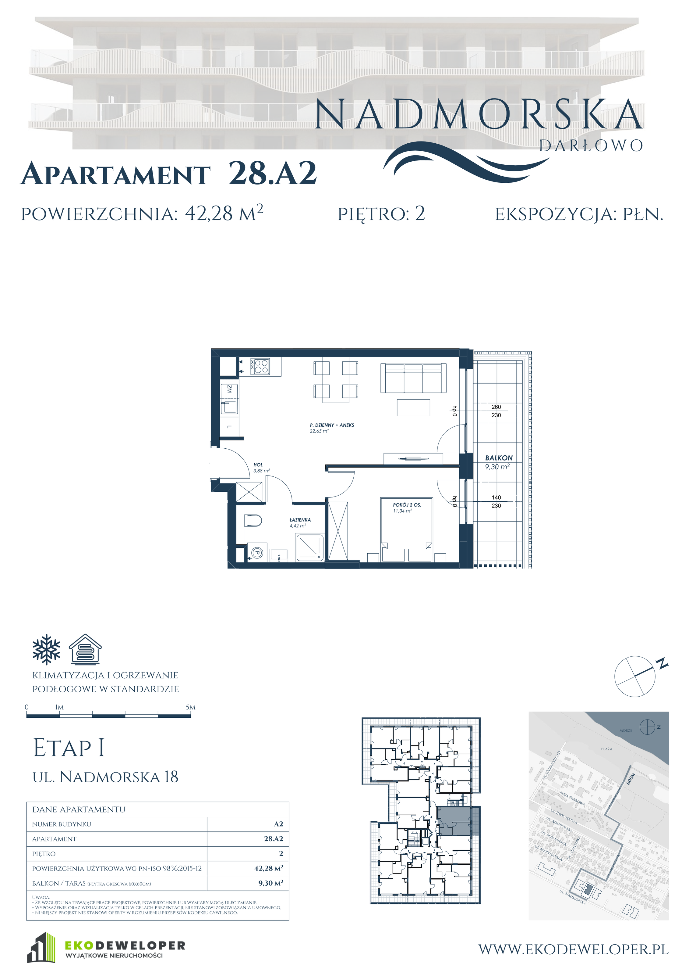 Apartament 42,28 m², piętro 2, oferta nr 28_A2, Nadmorska Darłowo, Darłowo, ul. Nadmorska 18-idx