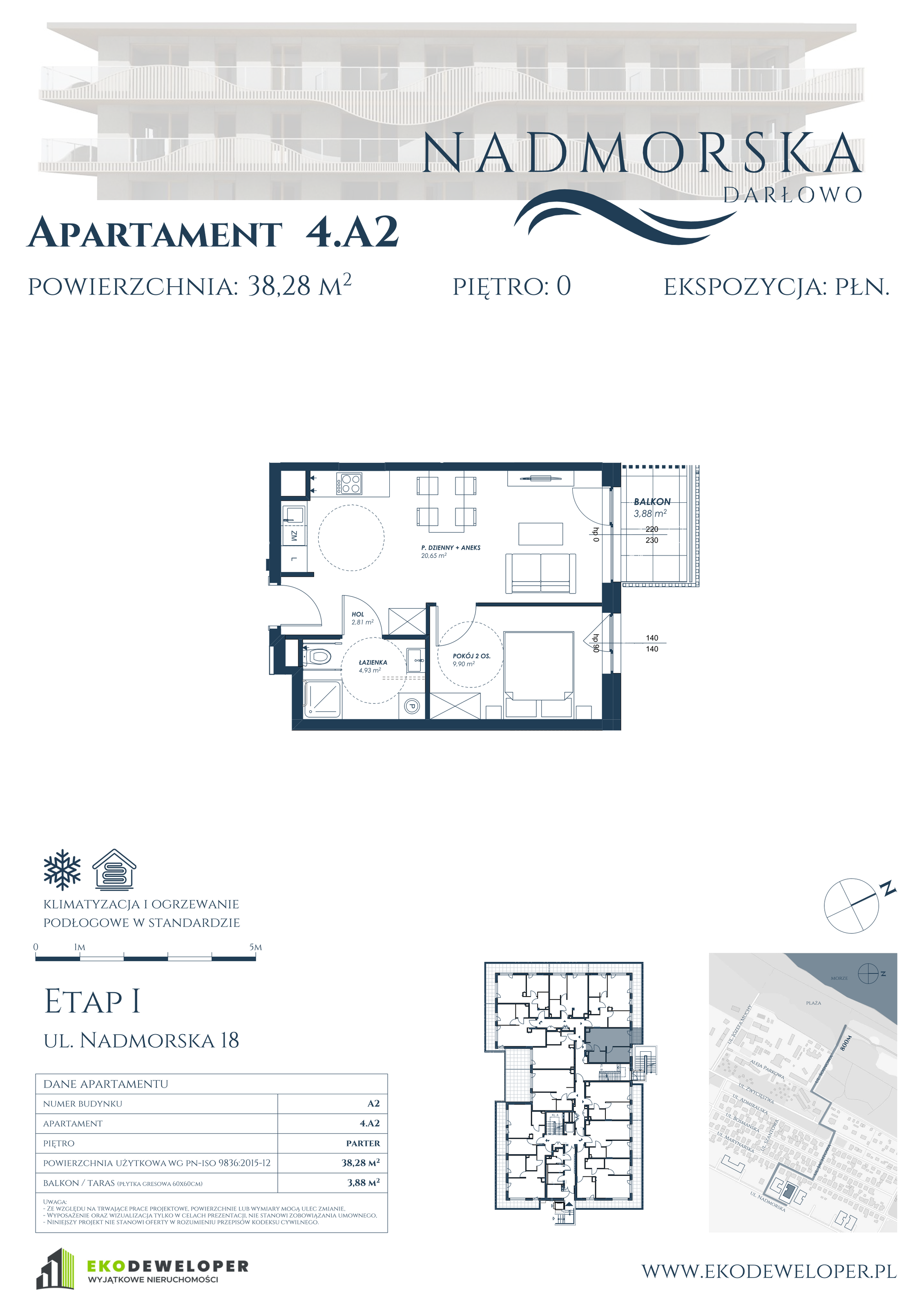 Apartament 38,28 m², parter, oferta nr 4_A2, Nadmorska Darłowo, Darłowo, ul. Nadmorska 18-idx