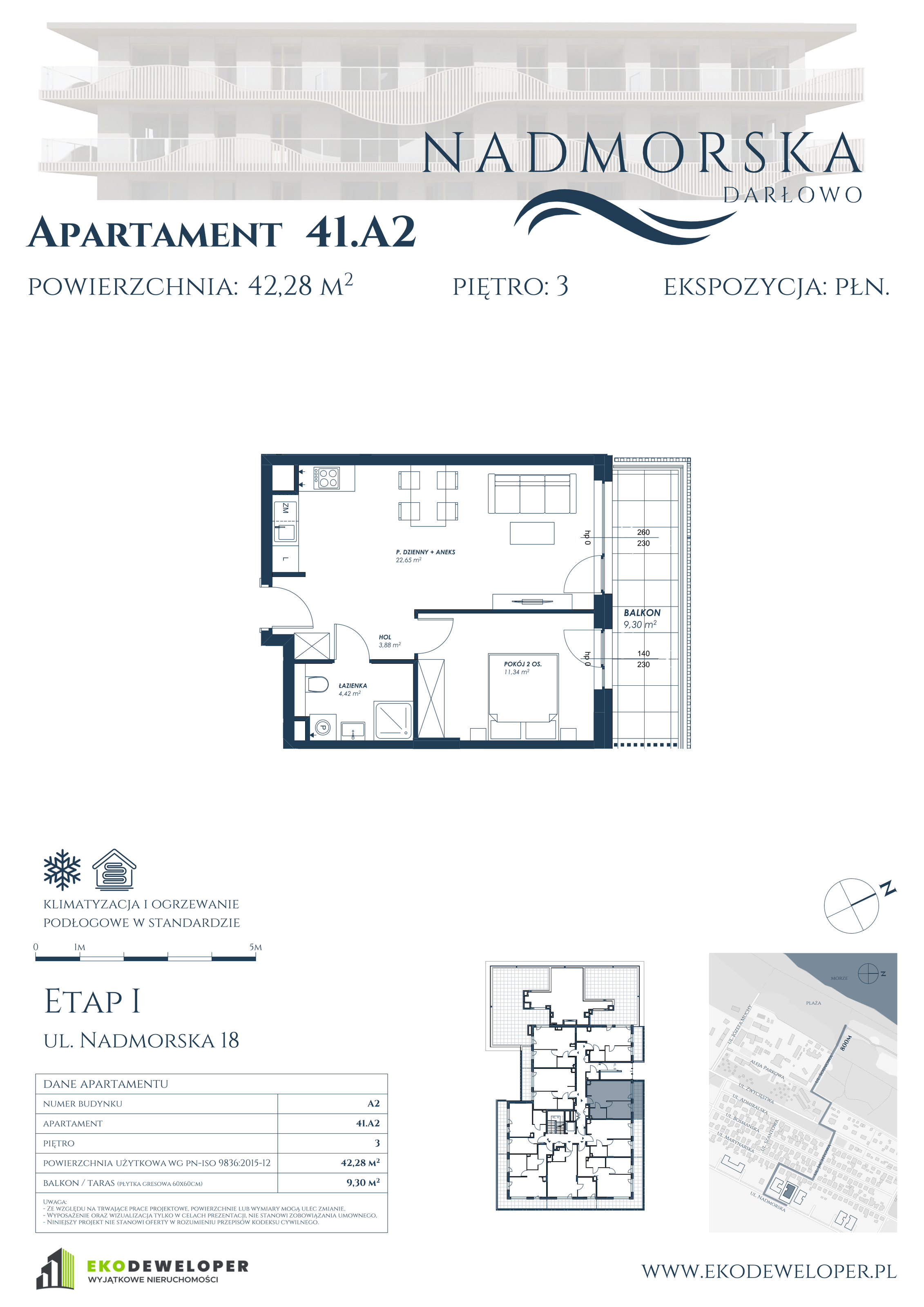 Apartament 42,28 m², piętro 3, oferta nr 41_A2, Nadmorska Darłowo, Darłowo, ul. Nadmorska 18-idx