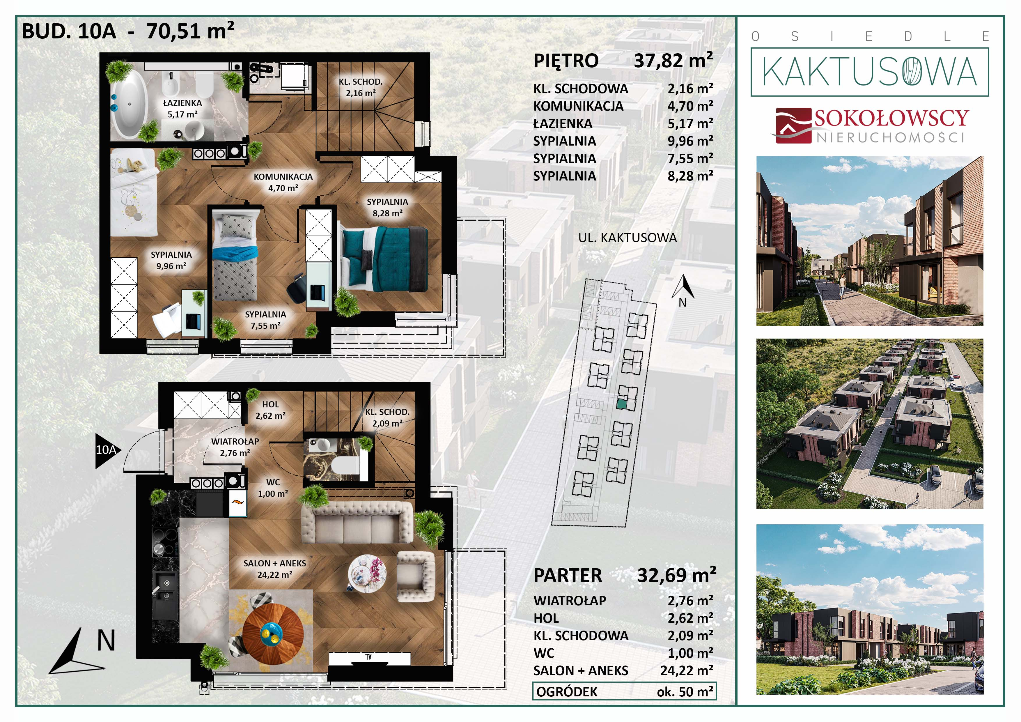 Mieszkanie 70,51 m², parter, oferta nr 10A, Osiedle Kaktusowa etap 2, Białystok, Dojlidy Górne, ul. Kaktusowa-idx