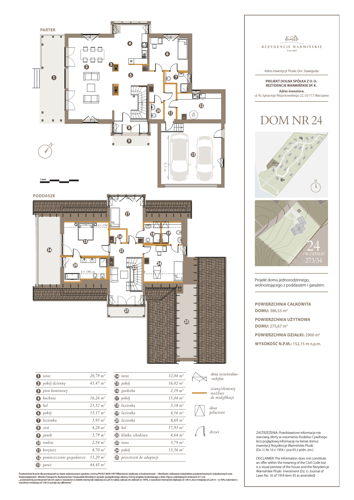 Dom i rezydencja 275,67 m², oferta nr 24, Rezydencje Warmińskie, Pluski, ul. Polna-idx