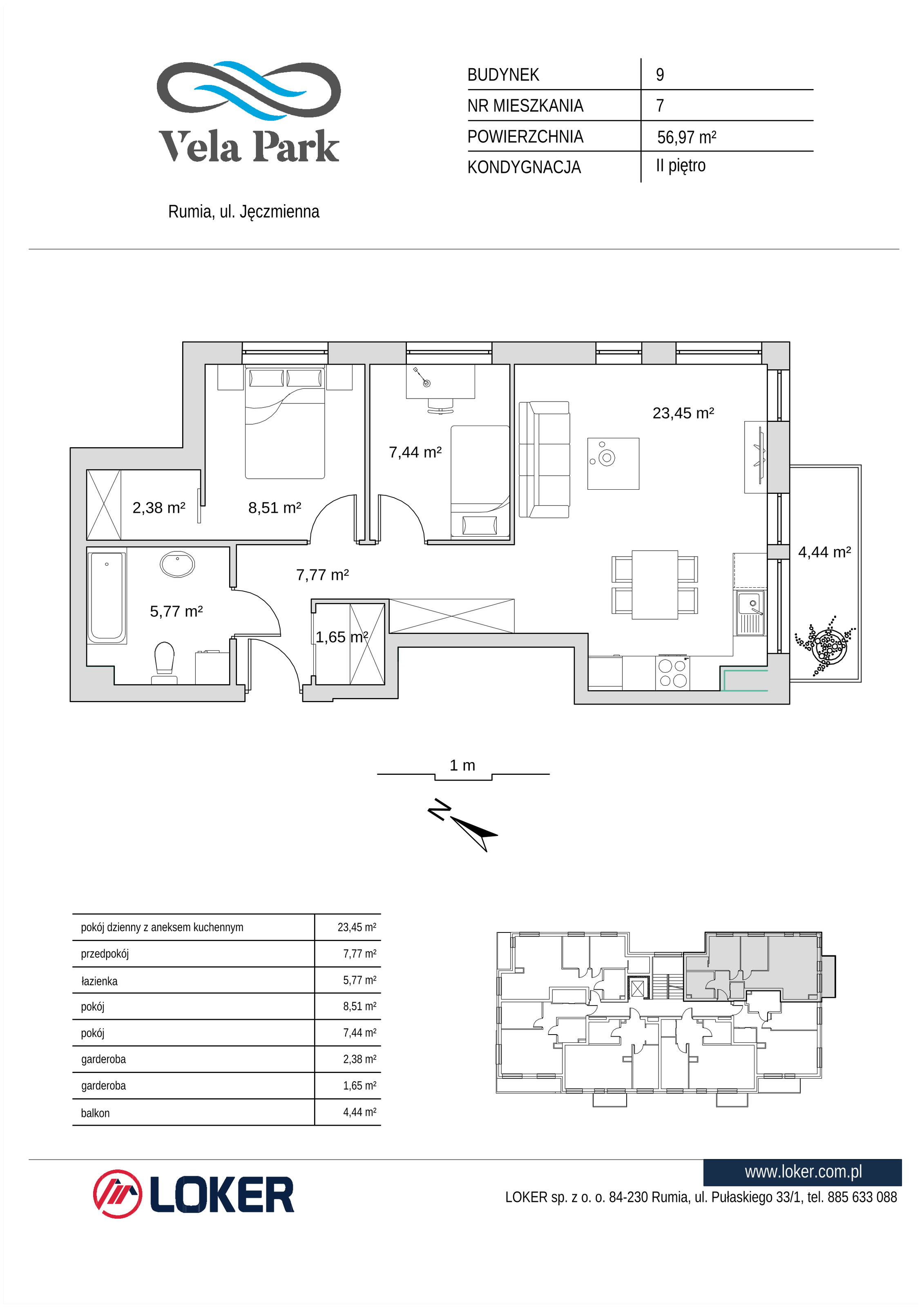 Mieszkanie 56,97 m², piętro 2, oferta nr 9_7, Vela Park, Rumia, Biała Rzeka, ul. Jęczmienna-idx