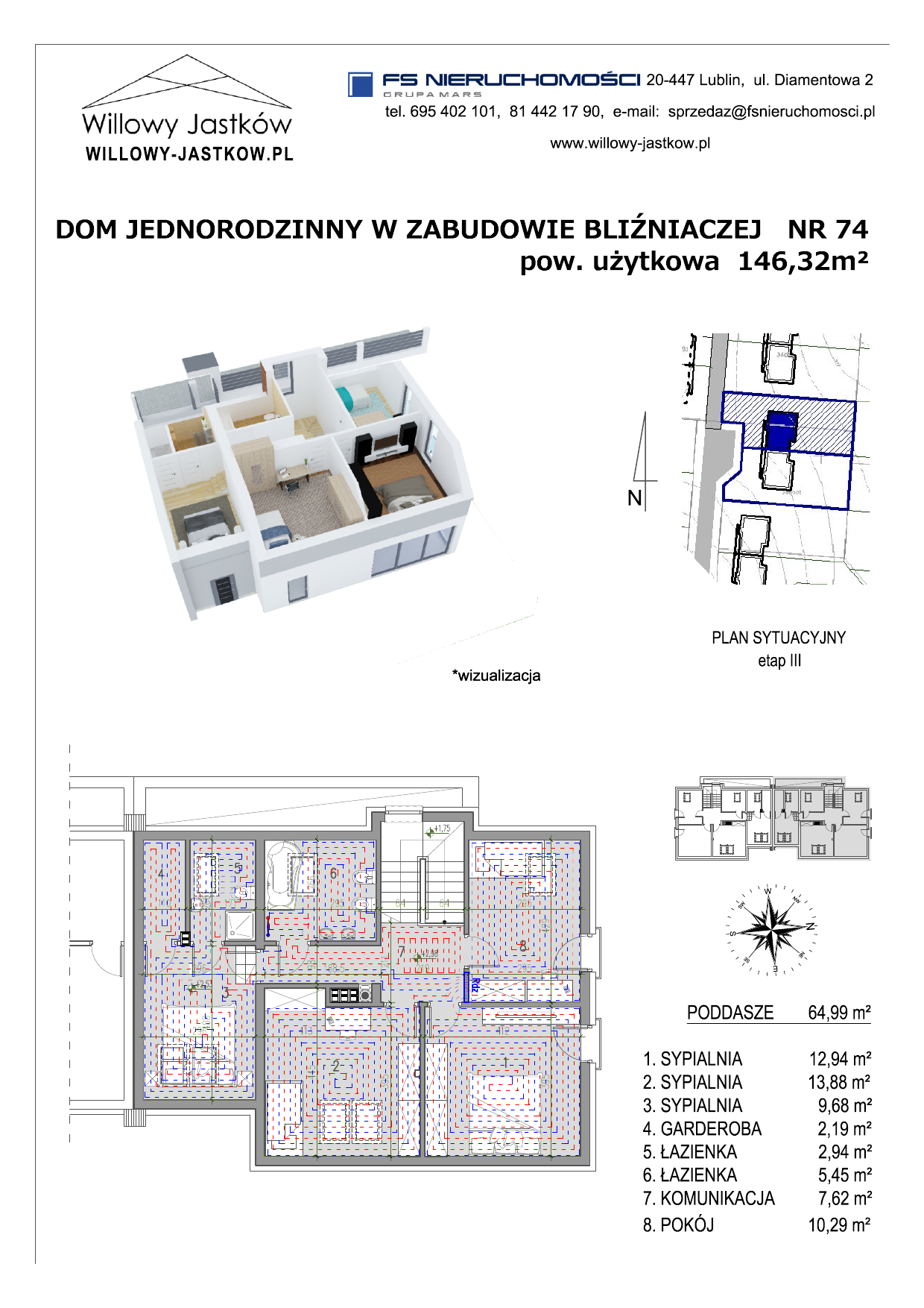 Dom 146,32 m², oferta nr 74, Osiedle Willowy Jastków, Jastków, Jastków 8-idx