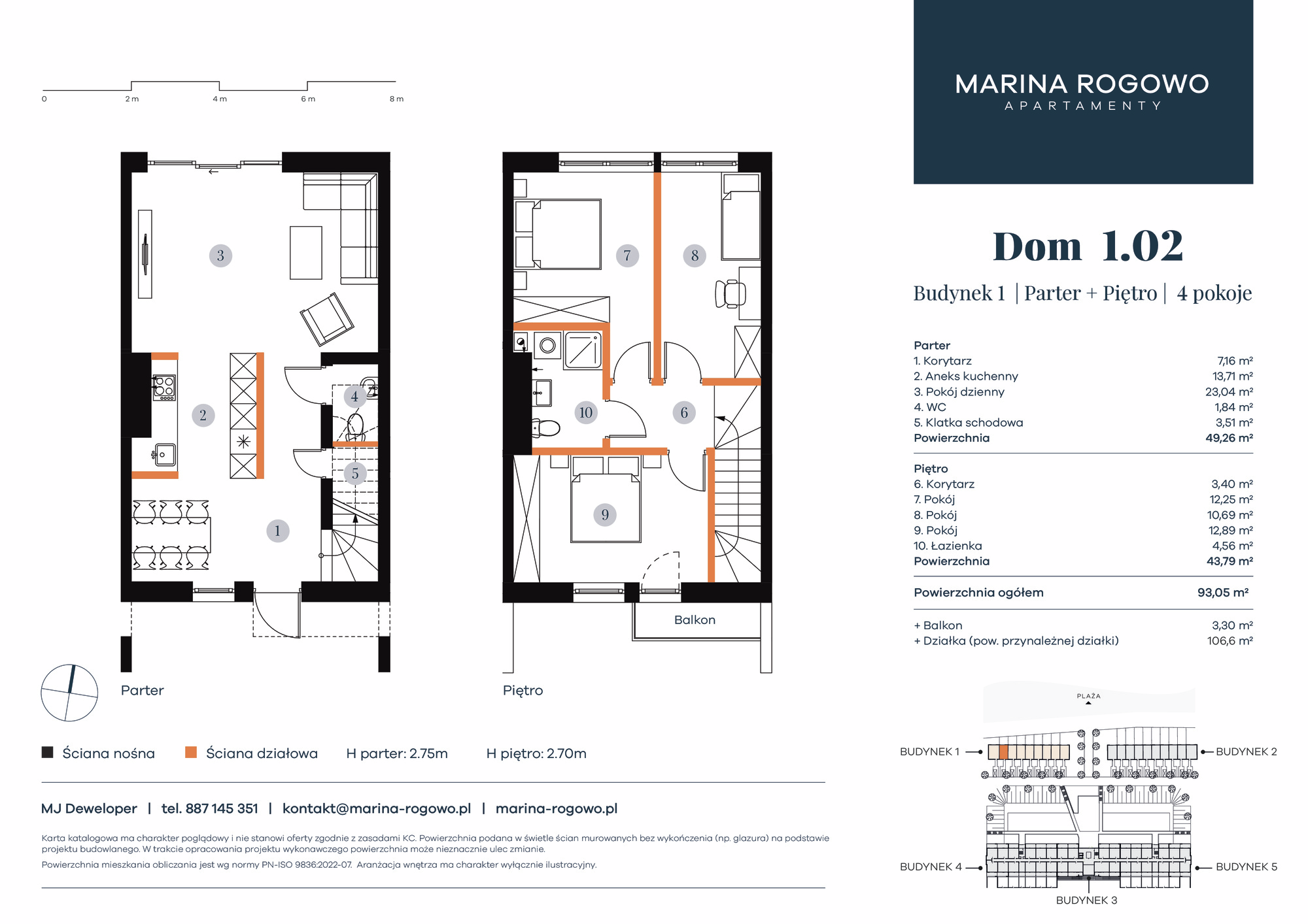 Dom 93,05 m², oferta nr 1.02, Apartamenty Marina Rogowo, Rogowo, ul. Kołobrzeska-idx