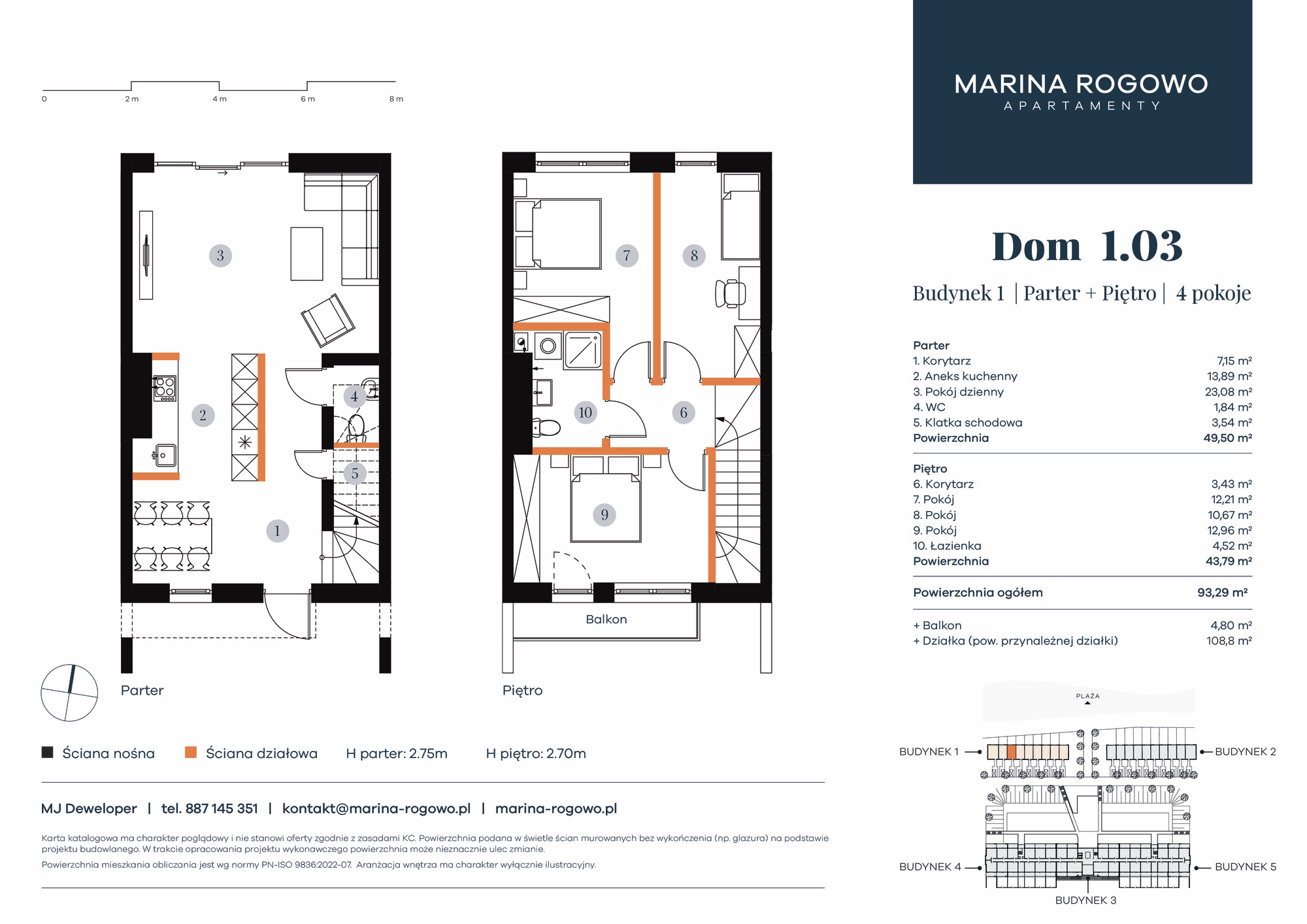 Dom 93,29 m², oferta nr 1.03, Apartamenty Marina Rogowo, Rogowo, ul. Kołobrzeska-idx