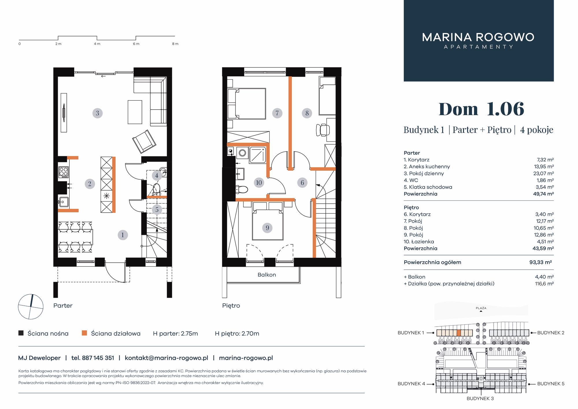 Dom 93,33 m², oferta nr 1.06, Apartamenty Marina Rogowo, Rogowo, ul. Kołobrzeska-idx