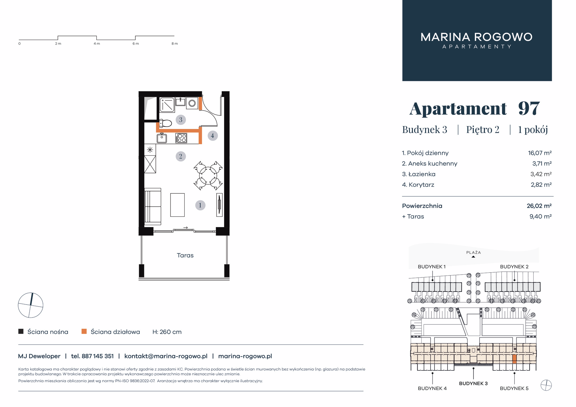 Apartament 26,02 m², piętro 2, oferta nr 97, Apartamenty Marina Rogowo, Rogowo, ul. Kołobrzeska-idx