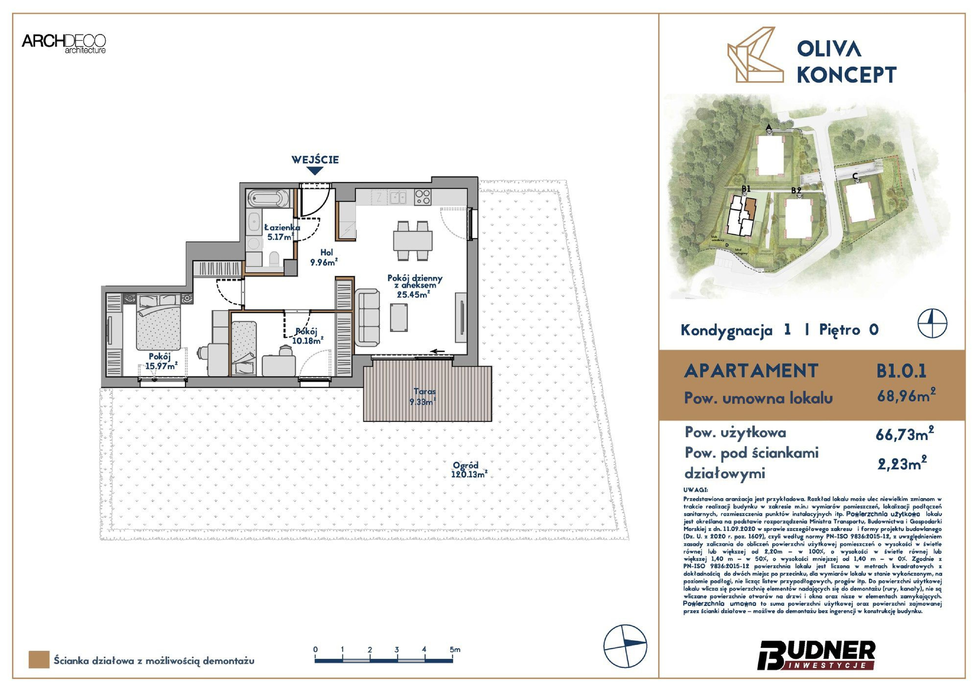 Mieszkanie 68,96 m², parter, oferta nr B1.0.1, Oliva Koncept II, Gdańsk, Oliwa, ul. Karwieńska-idx