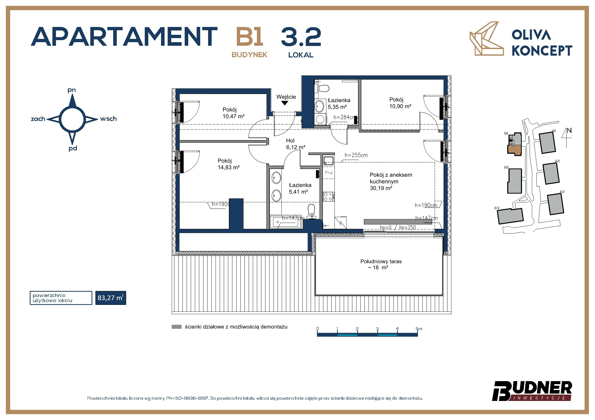 Mieszkanie 83,27 m², piętro 3, oferta nr 13, Oliva Koncept II, Gdańsk, Oliwa, ul. Karwieńska-idx