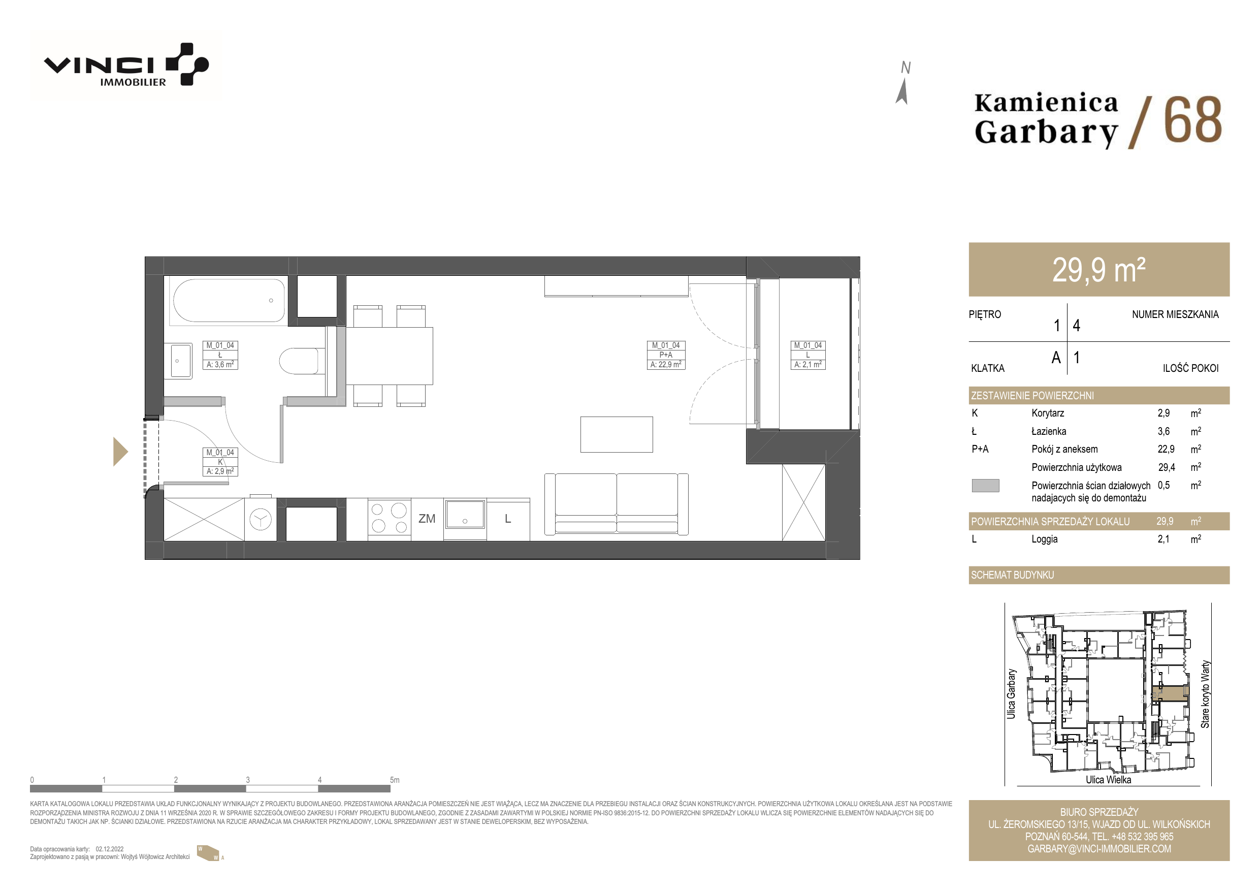 Apartament 29,90 m², piętro 1, oferta nr 4, Kamienica Garbary 68, Poznań, Stare Miasto, Garbary, ul. Garbary 68-idx