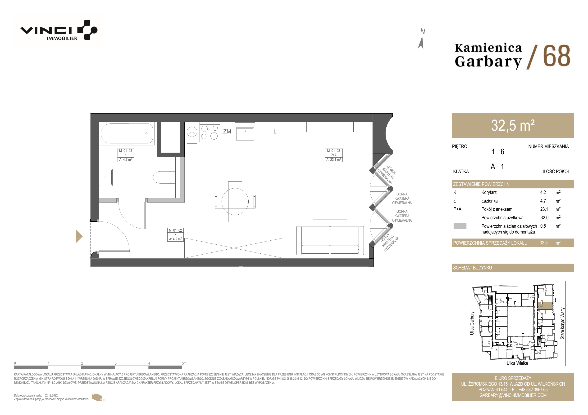 Apartament 32,76 m², piętro 1, oferta nr 6, Kamienica Garbary 68, Poznań, Stare Miasto, Garbary, ul. Garbary 68-idx