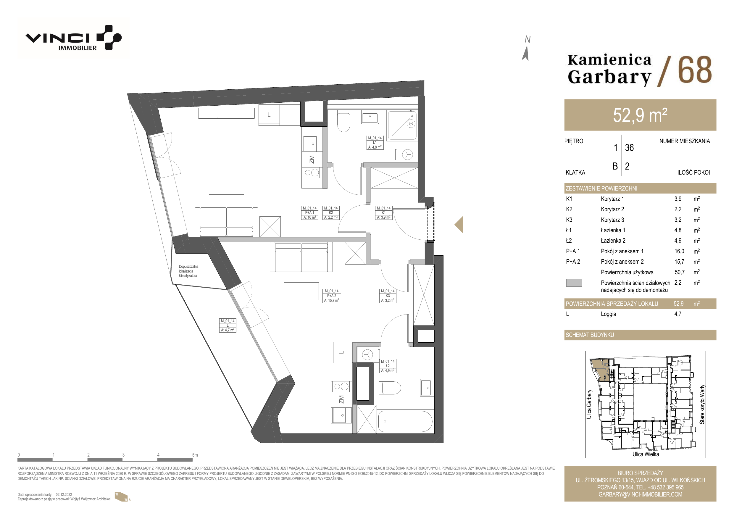 Apartament 52,97 m², piętro 1, oferta nr 36, Kamienica Garbary 68, Poznań, Stare Miasto, Garbary, ul. Garbary 68-idx