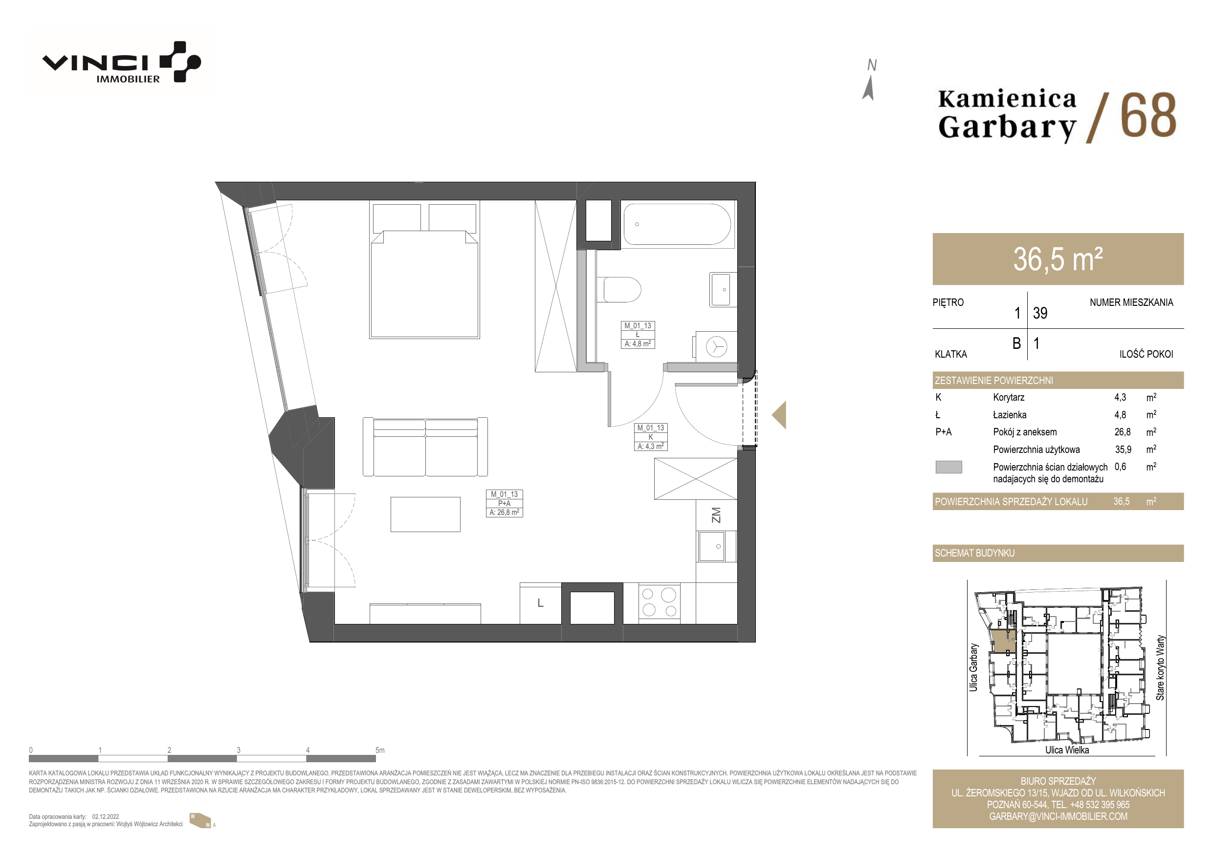 Apartament 36,35 m², piętro 1, oferta nr 39, Kamienica Garbary 68, Poznań, Stare Miasto, Garbary, ul. Garbary 68-idx