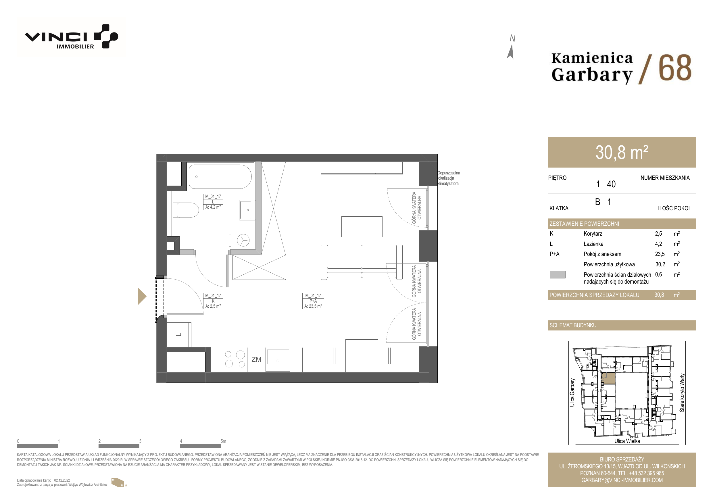 Apartament 30,77 m², piętro 1, oferta nr 40, Kamienica Garbary 68, Poznań, Stare Miasto, Garbary, ul. Garbary 68-idx