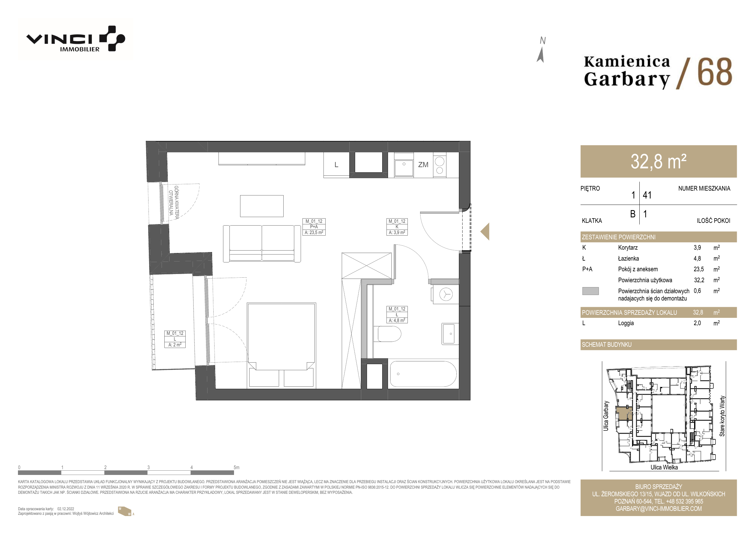 Apartament 32,71 m², piętro 1, oferta nr 41, Kamienica Garbary 68, Poznań, Stare Miasto, Garbary, ul. Garbary 68-idx