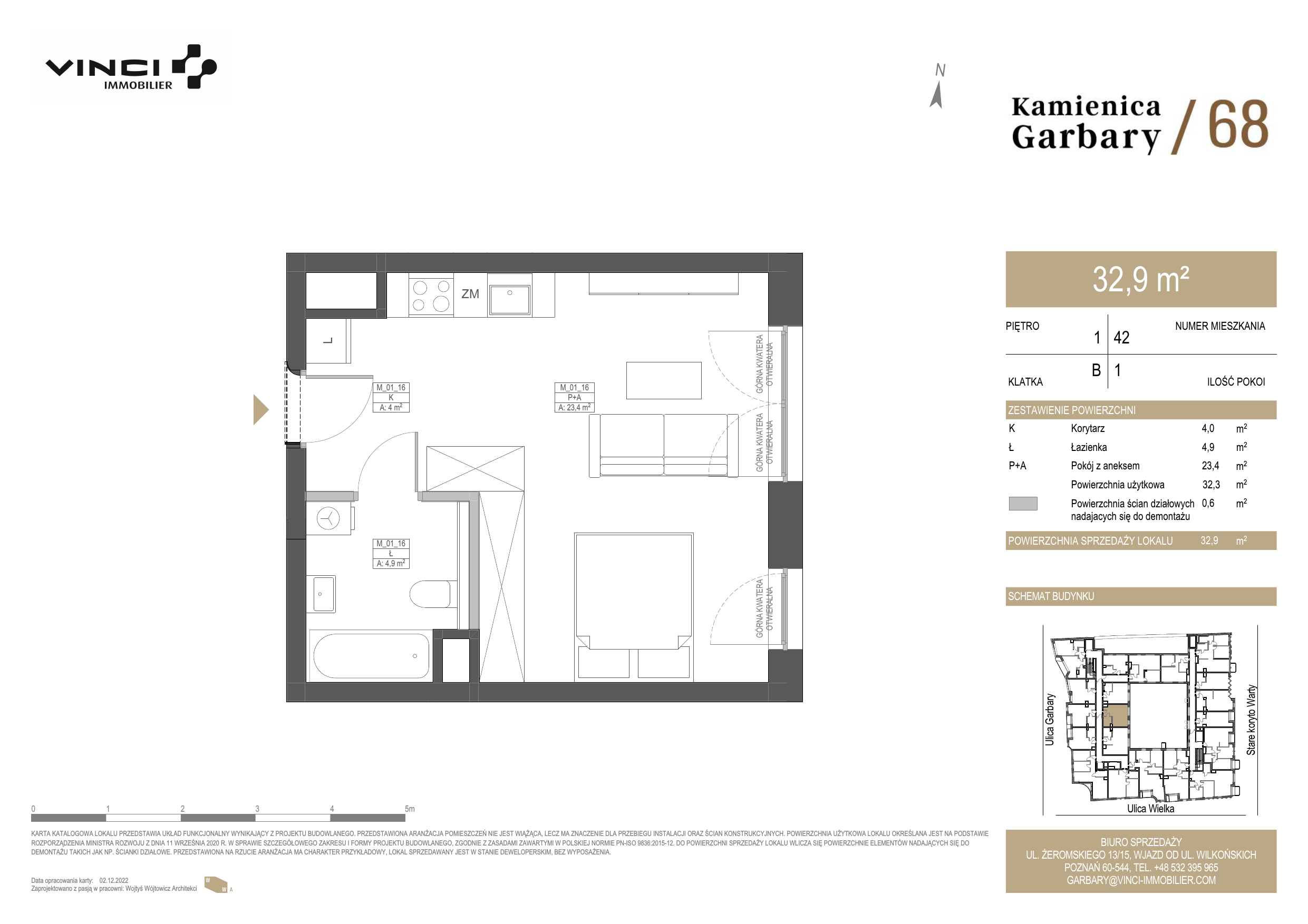 Apartament 32,87 m², piętro 1, oferta nr 42, Kamienica Garbary 68, Poznań, Stare Miasto, Garbary, ul. Garbary 68-idx