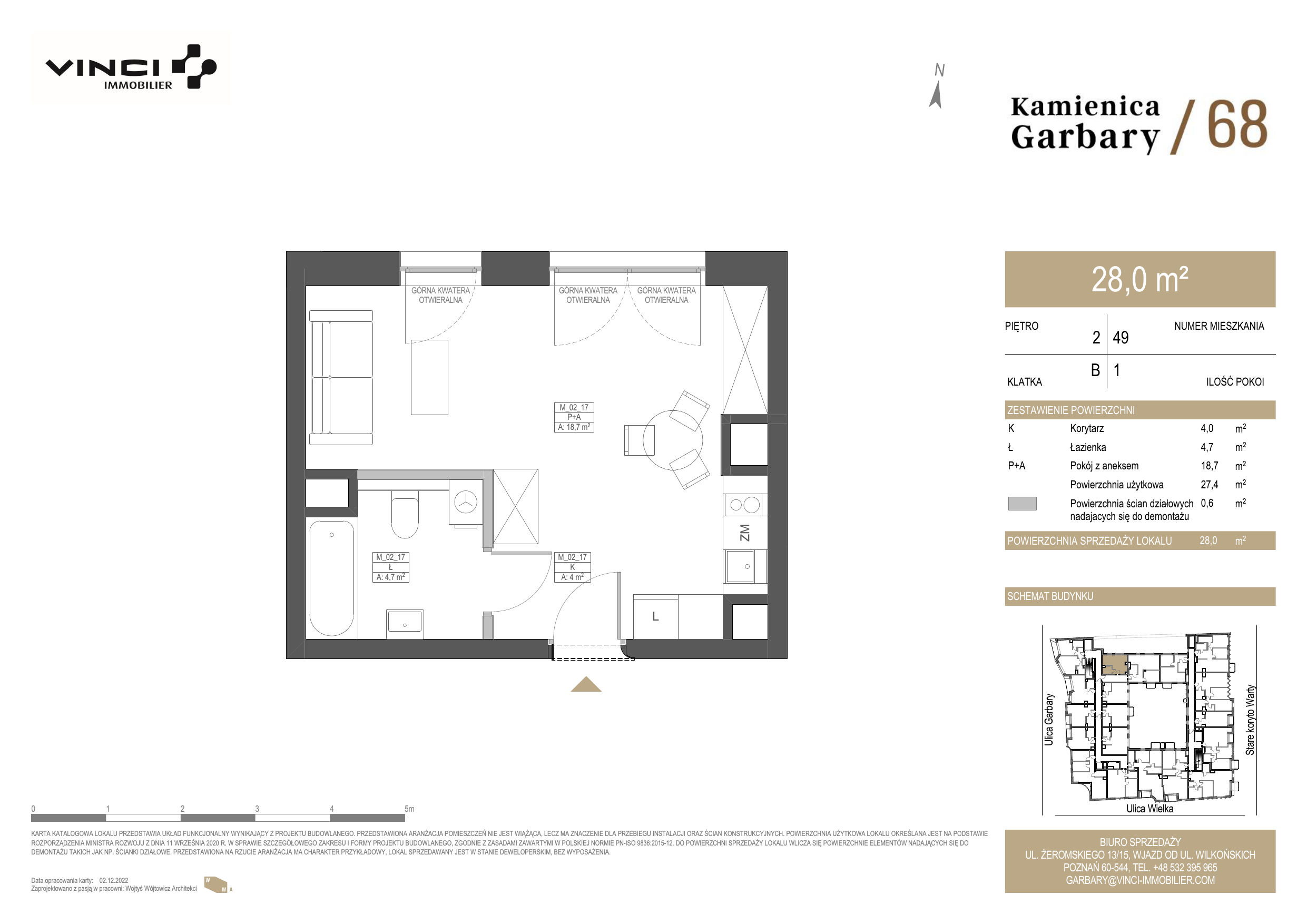 Apartament 28,00 m², piętro 2, oferta nr 49, Kamienica Garbary 68, Poznań, Stare Miasto, Garbary, ul. Garbary 68-idx