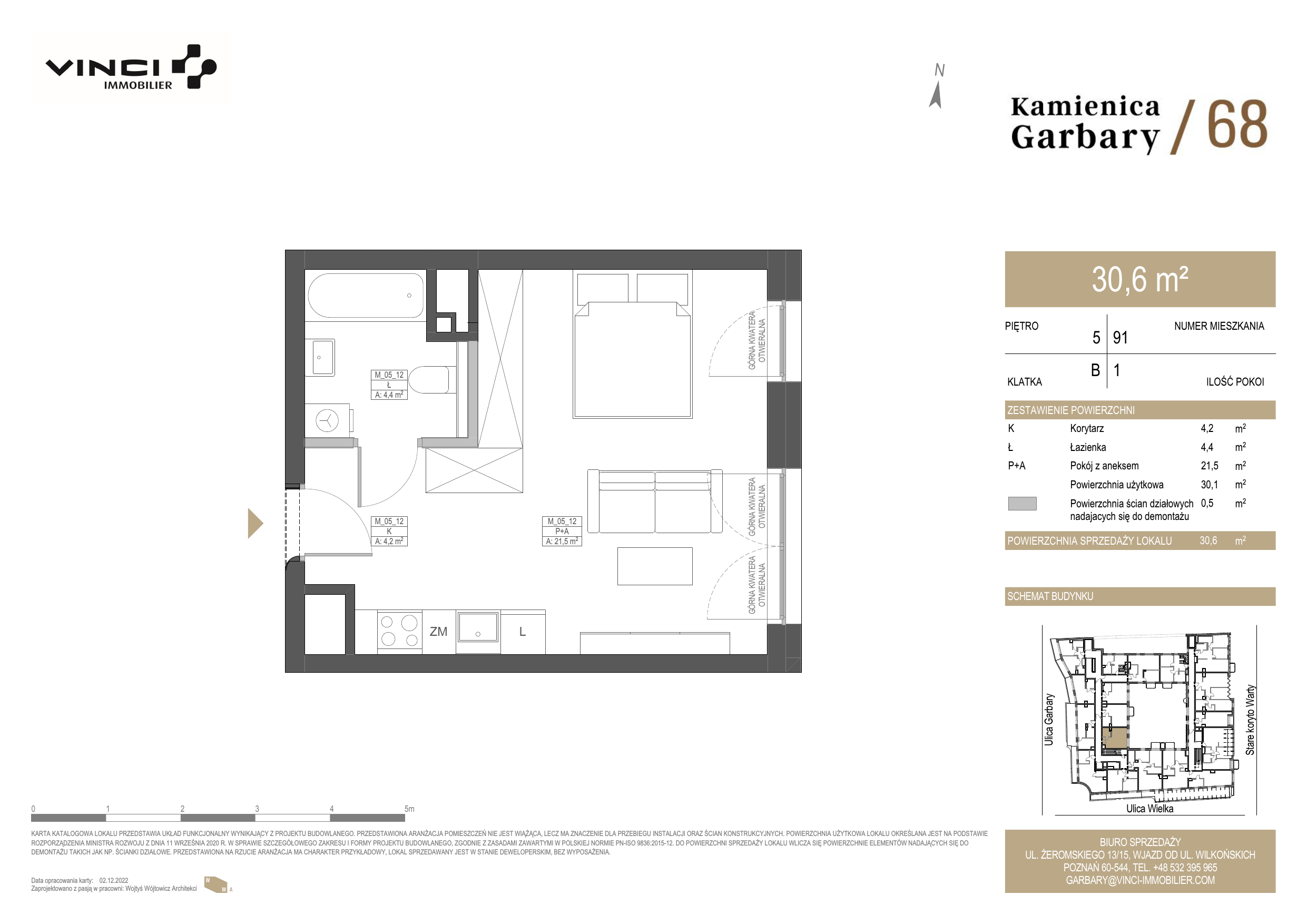 Apartament 30,65 m², piętro 5, oferta nr 91, Kamienica Garbary 68, Poznań, Stare Miasto, Garbary, ul. Garbary 68-idx